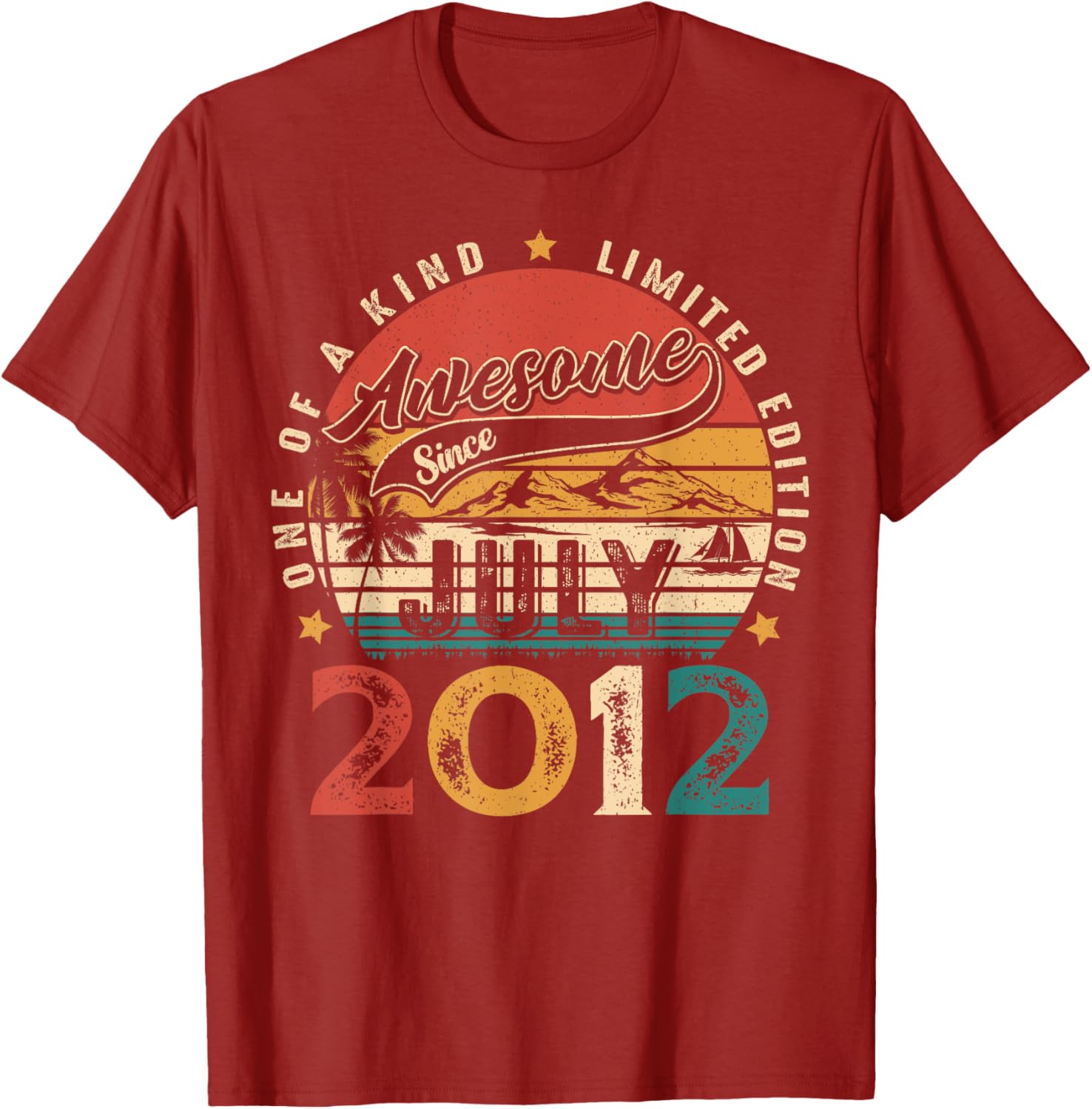 Awesome Since July 2012 Vintage Retro 13th Birthday T-Shirt for Kids - 1