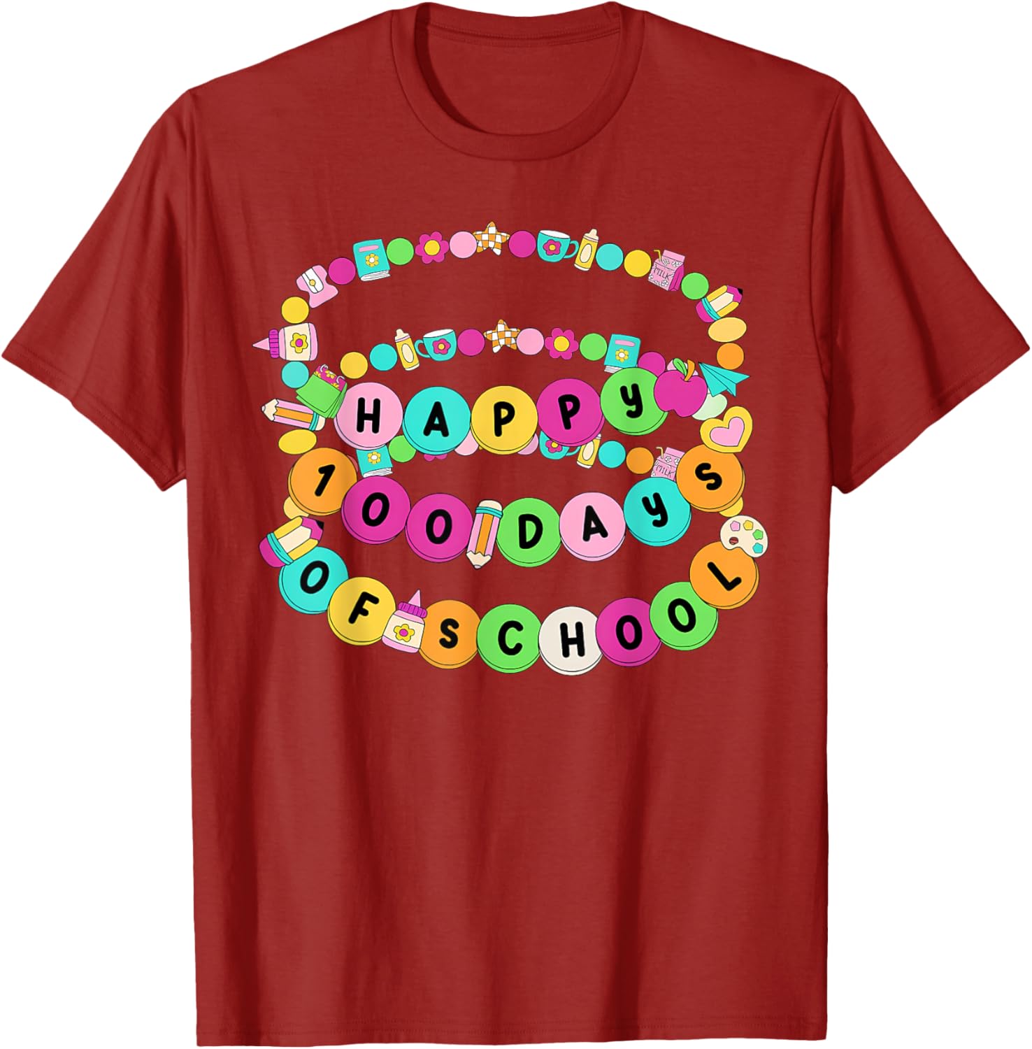 Happy 100 Days School Fun T-Shirt for Teachers and Students - 21