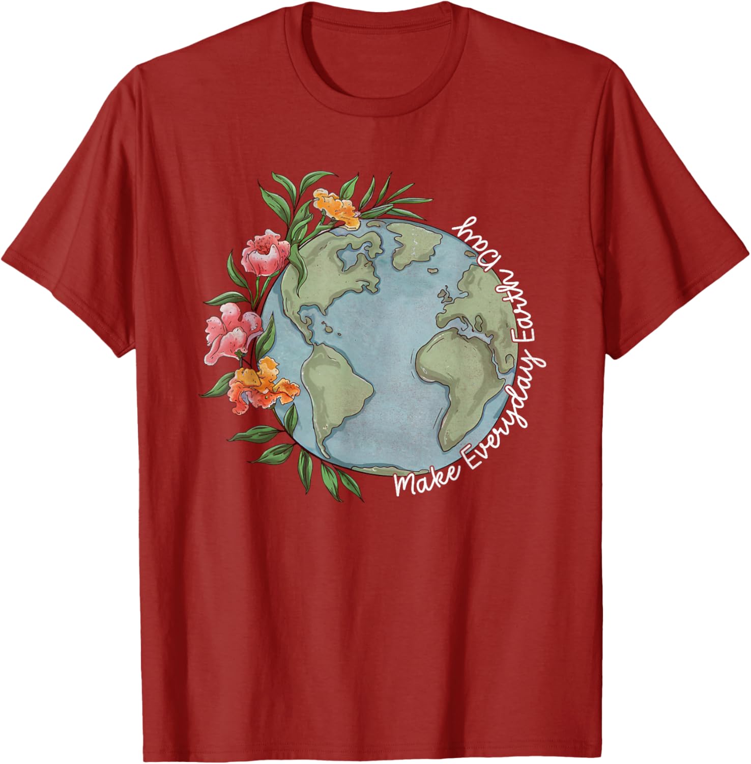 Beautiful Floral Planet T-Shirt for Everyday Earth Day Celebration - 15