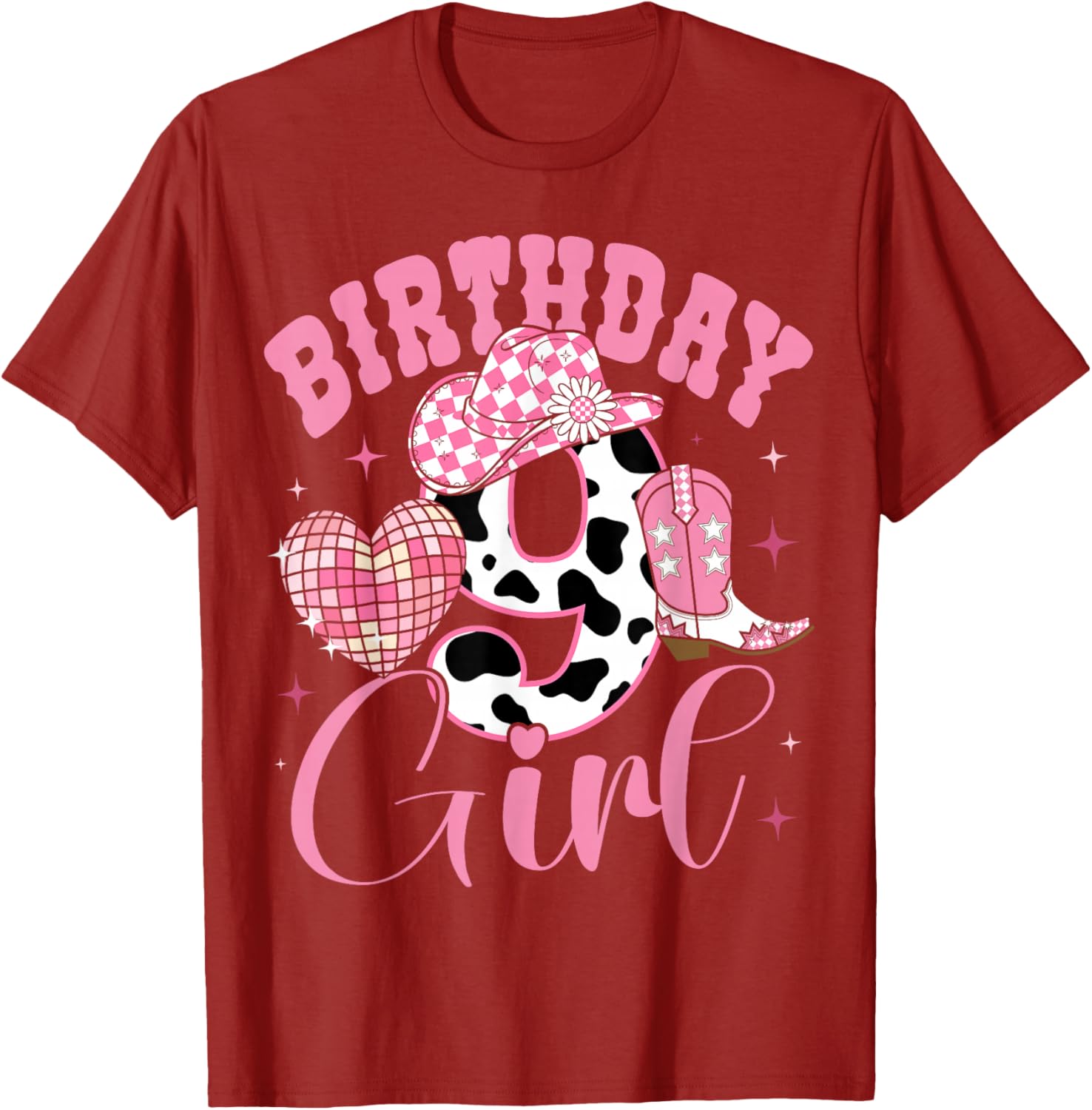 Happy 9th Birthday Cowgirl Tee Stylish Rodeo Outfit for Girls - 3