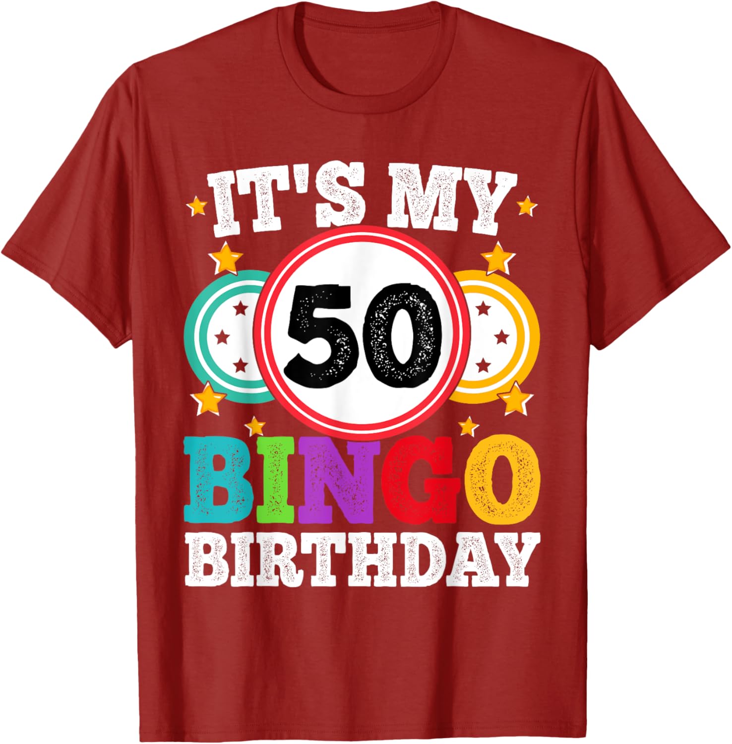 Funny 50th Birthday Bingo T-Shirt for Men and Women Gift Idea - 8