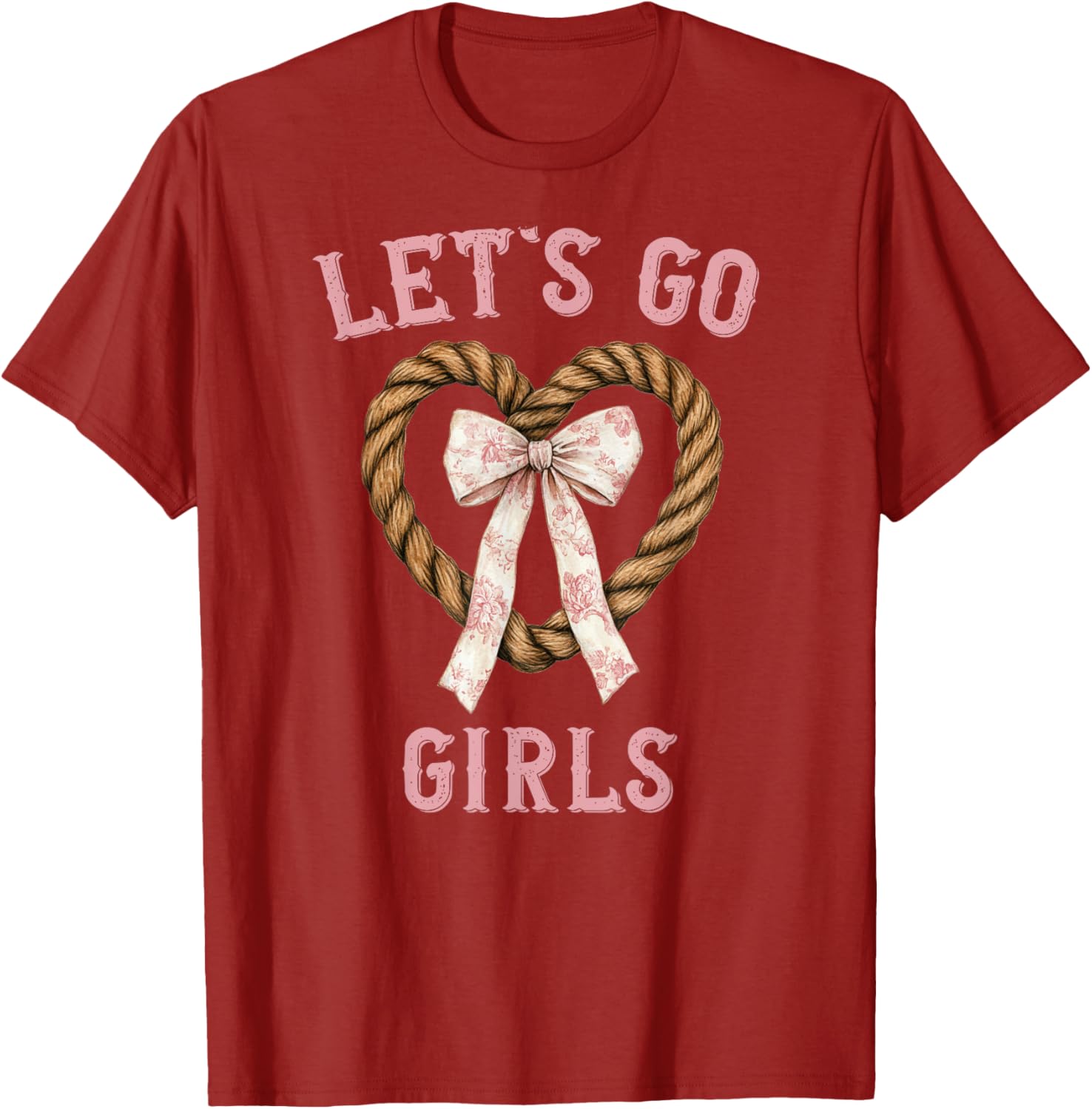 Chinoiserie Pink Cowgirl Lasso T-Shirt for Stylish Western Girls - 14
