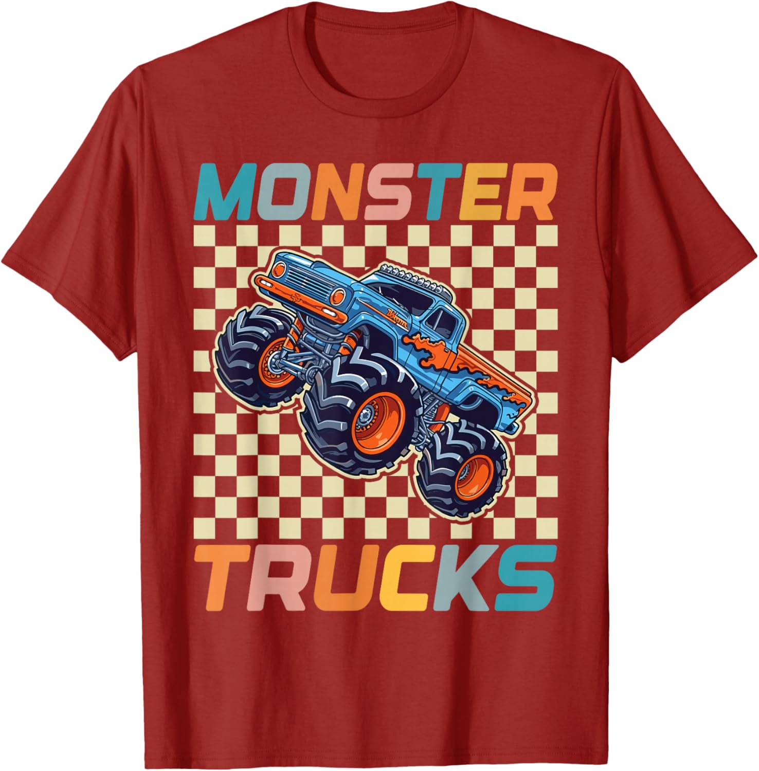 Cute Monster Truck T-Shirt for Toddlers and Kids Retro Vintage Style - 8
