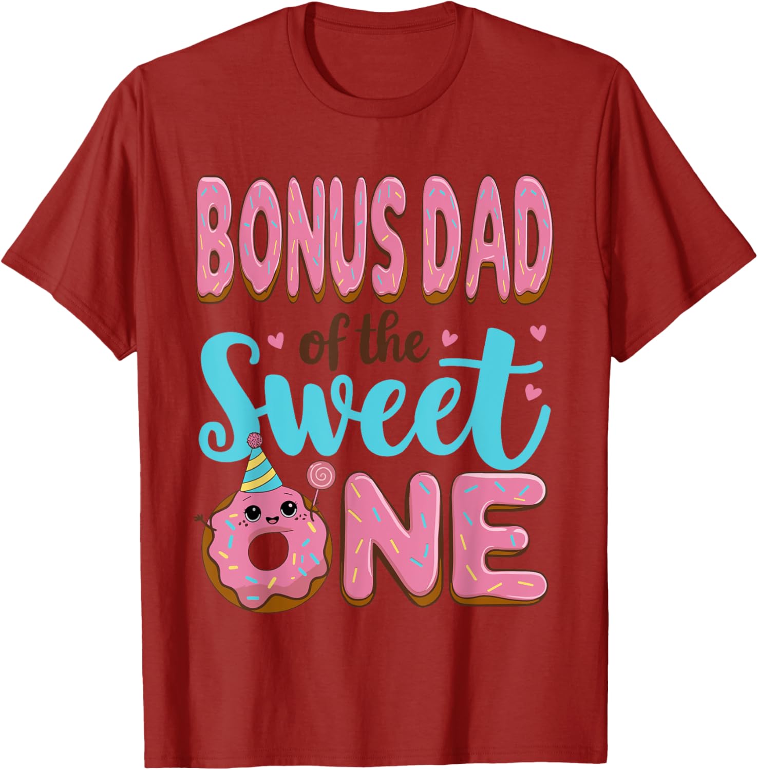 Bonus Dad Donut Party T-Shirt for 1st Birthday Girl Celebration - 11