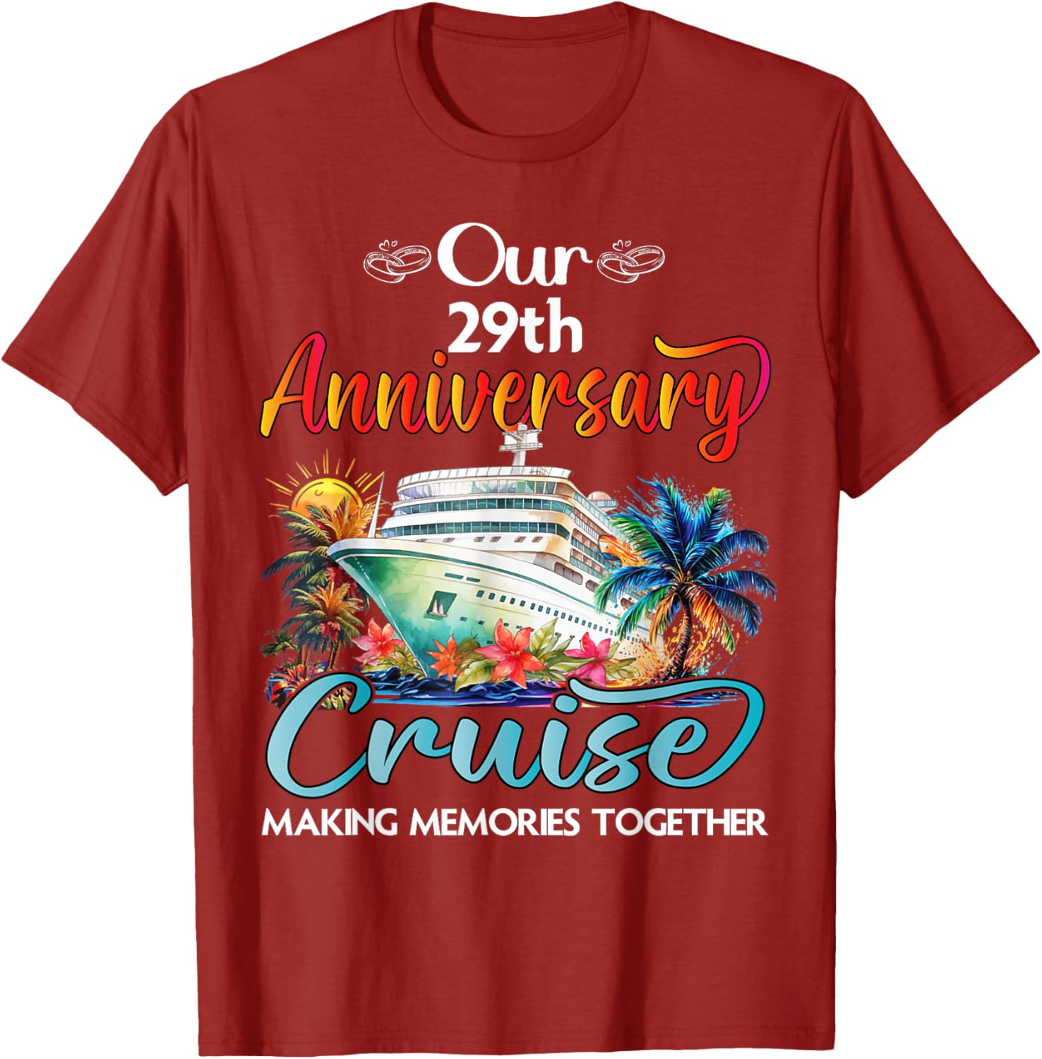 29th Anniversary Cruise T-Shirt for Couples Perfect Gift for Him and Her - 12