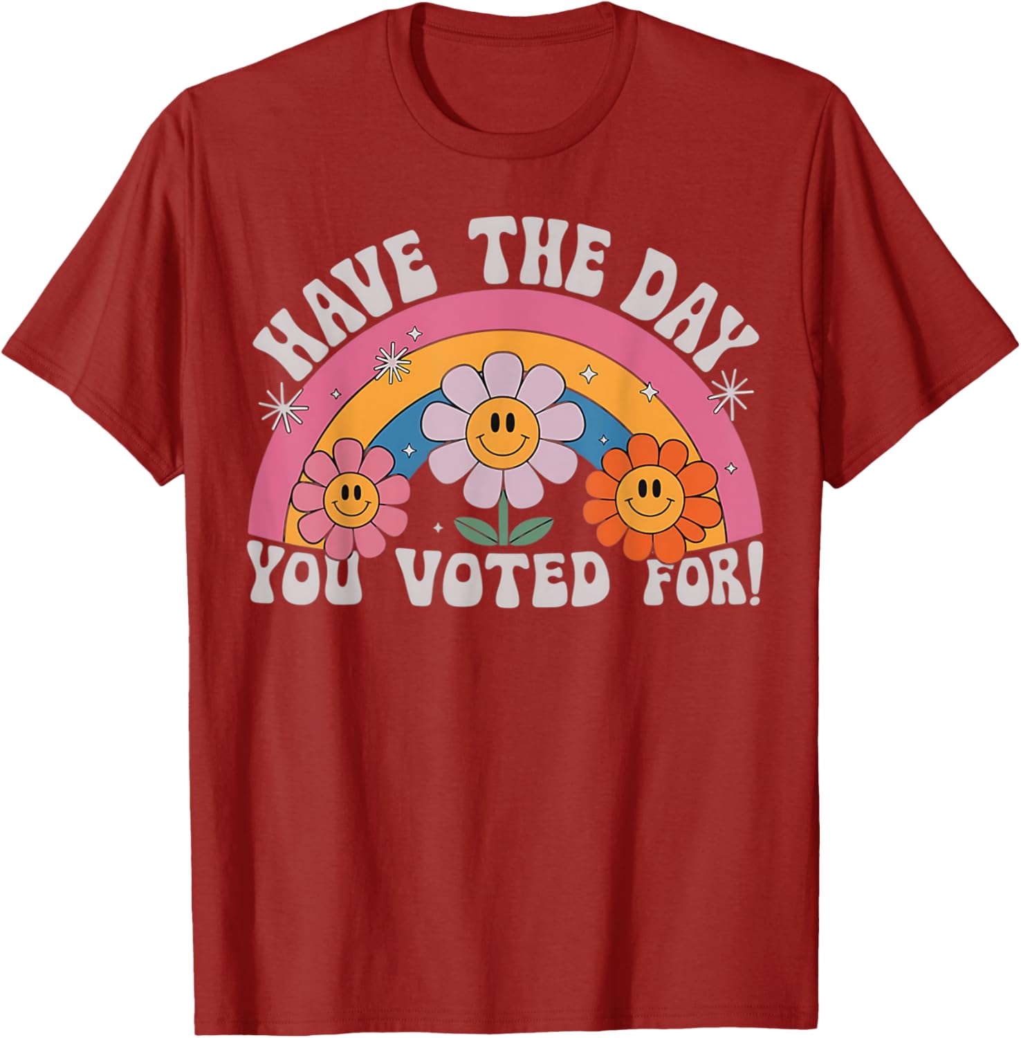 Funny Groovy Rainbow Flower T-Shirt Perfect for Voting Day Pride - 20