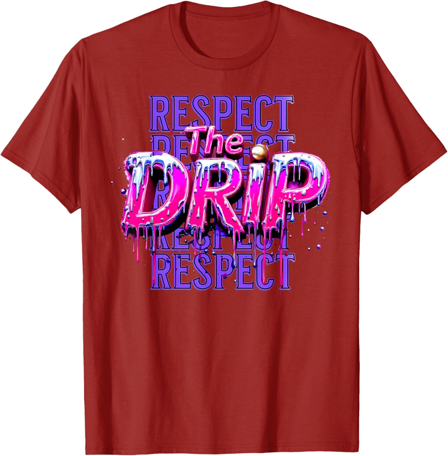 Respect The Drip Baseball Ice Cream Drip T-Shirt for Cool Style - 1