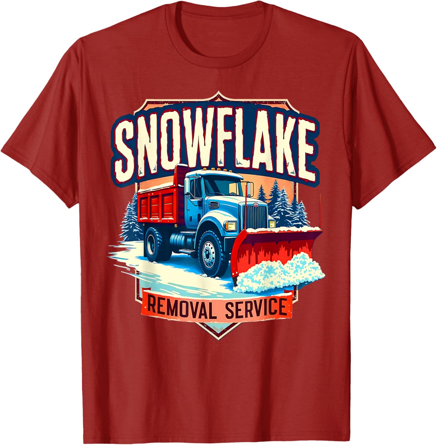 Snowflake Removal Service Truck Winter Supporter T-Shirt for Snow Days - 21