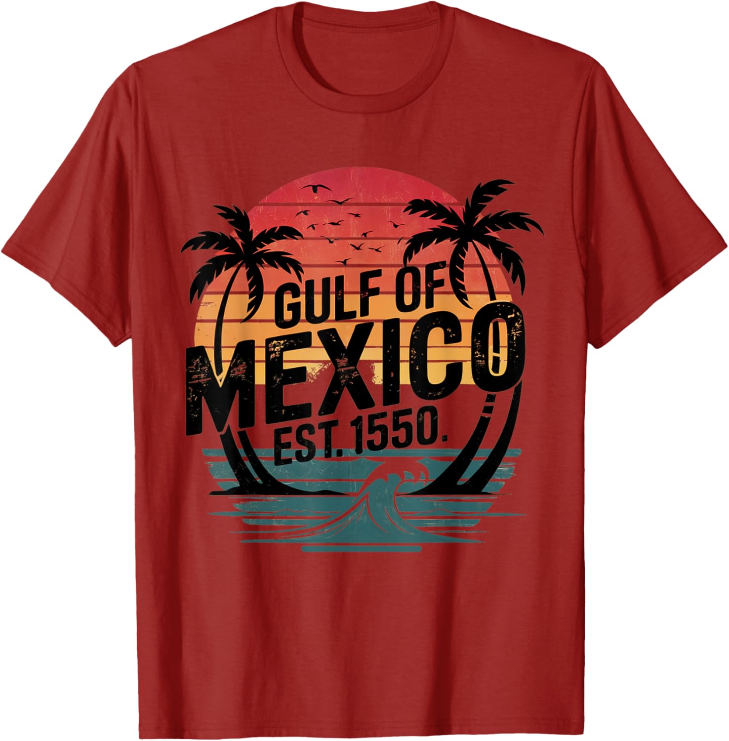 Retro Vintage Gulf of Mexico Women's Beach T-Shirt Established 1550 - 6