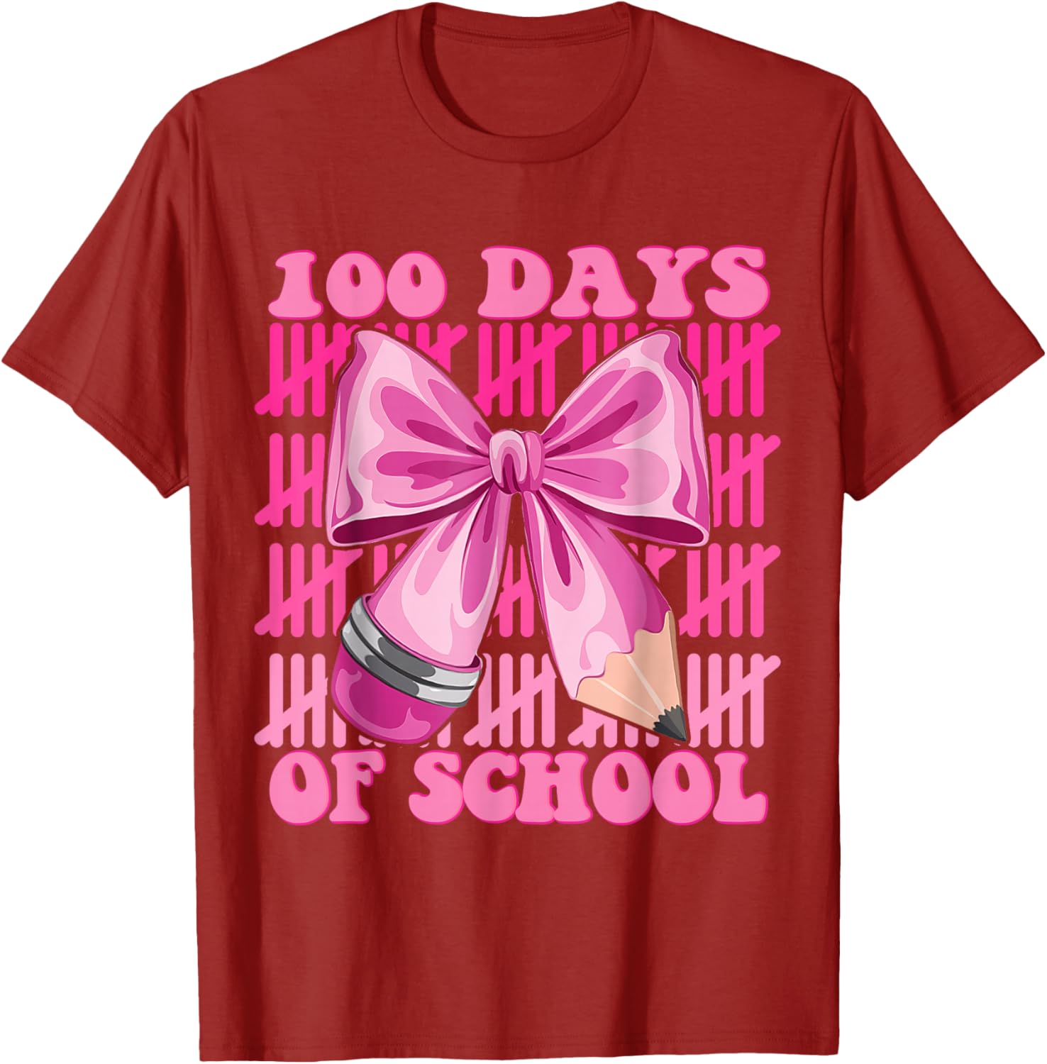 100 Days of School Girls Coquette Bow T-Shirt for Celebrating Milestones - 3