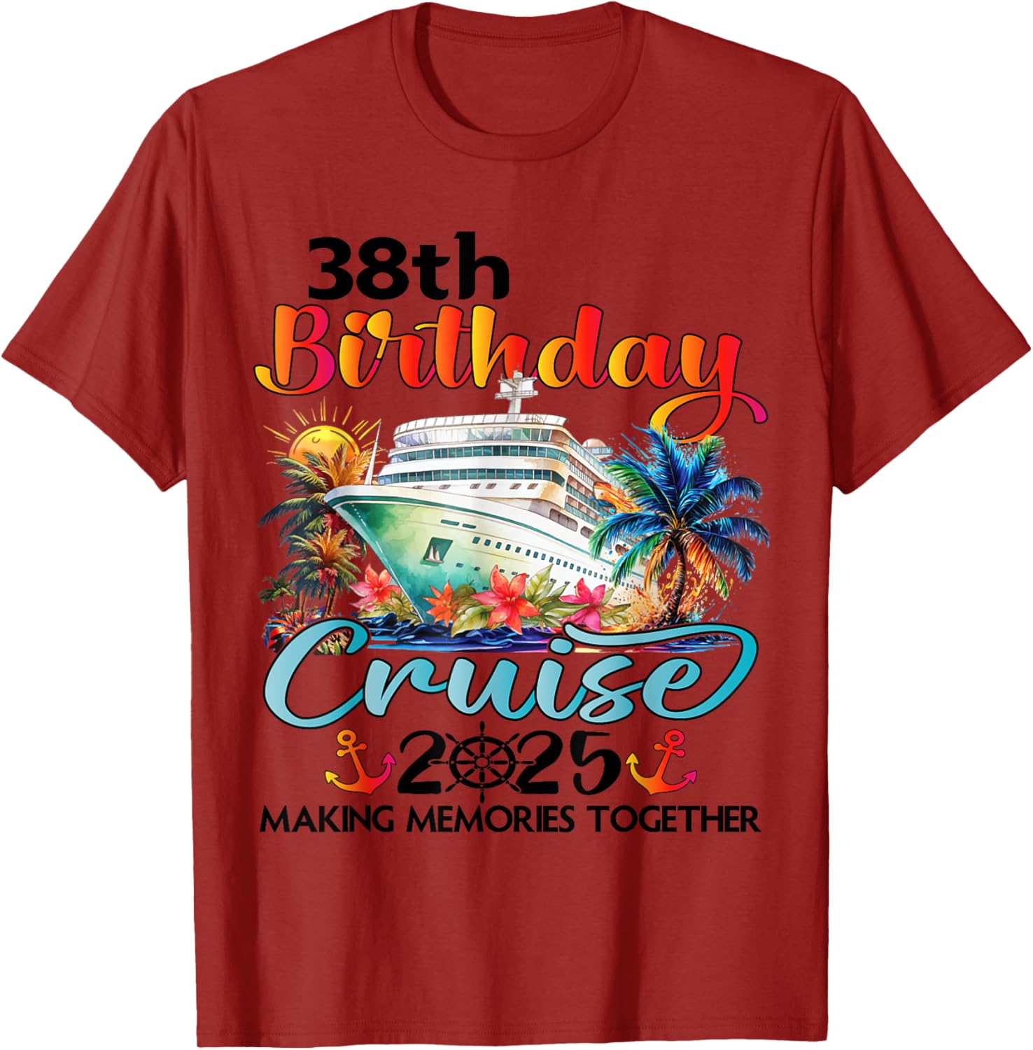 38th Birthday Cruise Family Vacation T-Shirt Fun Design for Celebrations - 9