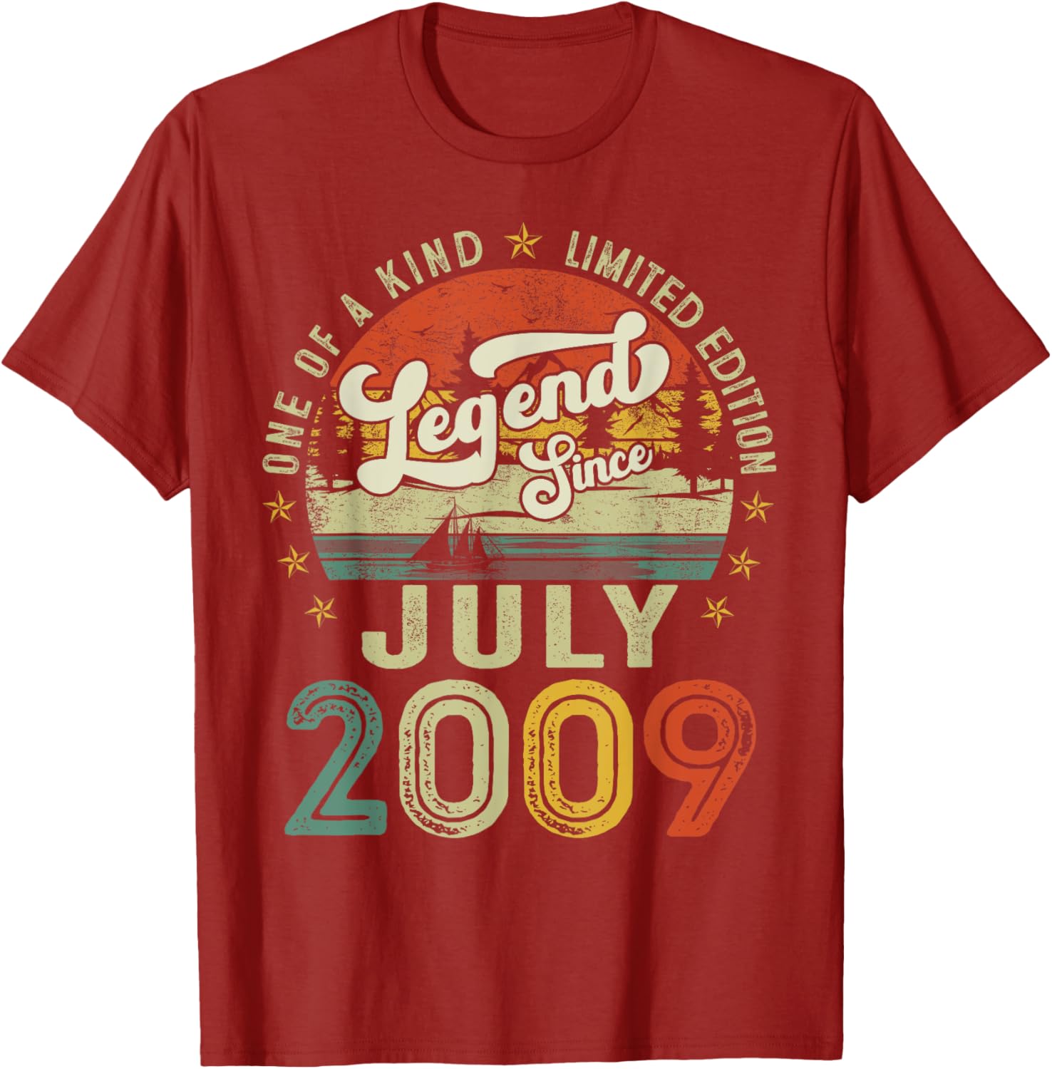 Legend Since July 2009 Retro 16th Birthday T-Shirt for Boys and Girls - 5