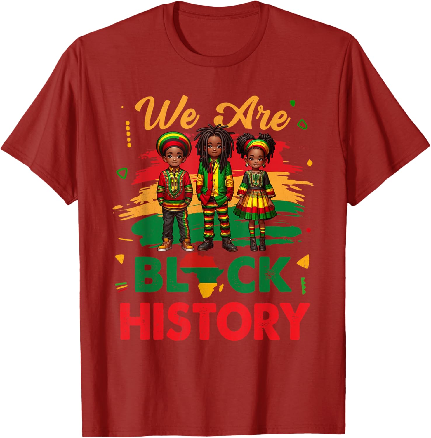 Black History Month Map T-Shirt for African Kids Boys and Girls - 22