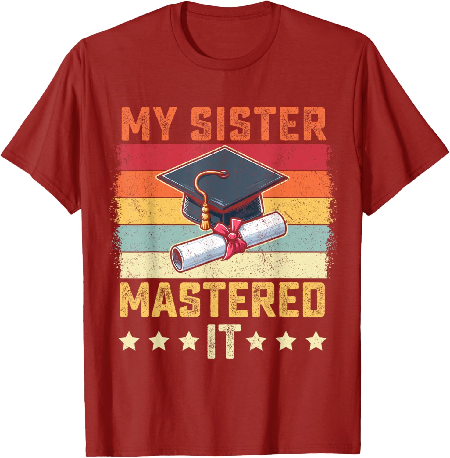 My Sister Mastered It Vintage Graduation T-Shirt for Proud Family Celebrations - 16