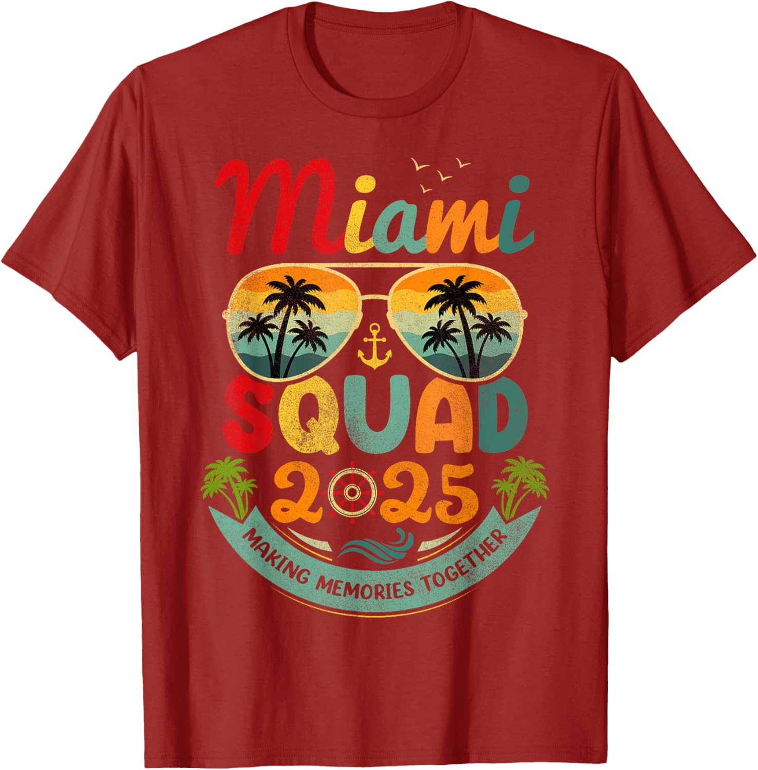Miami Squad 2025 Vintage Beach Vacation T-Shirt for Group Fun - 2