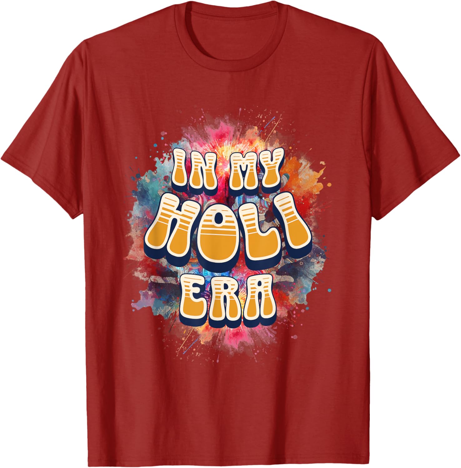 In My Holi Era Retro Groovy Colors Women's T-Shirt for Holi Festival - 5