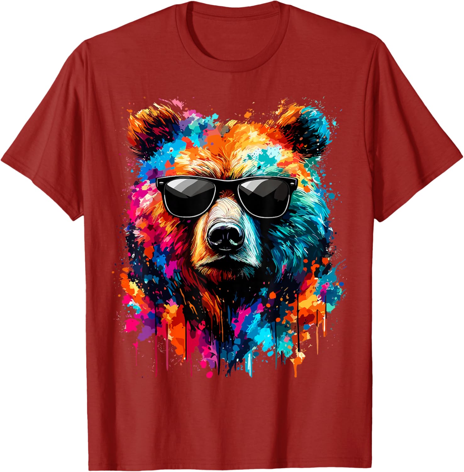Colorful Bear with Sunglasses T-Shirt for Wildlife Lovers and Adventures - 14