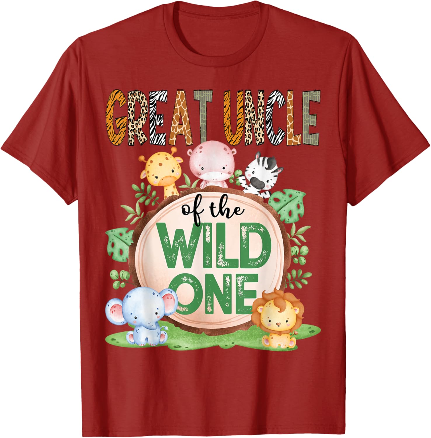 Great Uncle Of The Wild One Safari Jungle T-Shirt for 1st Birthday Fun - 12