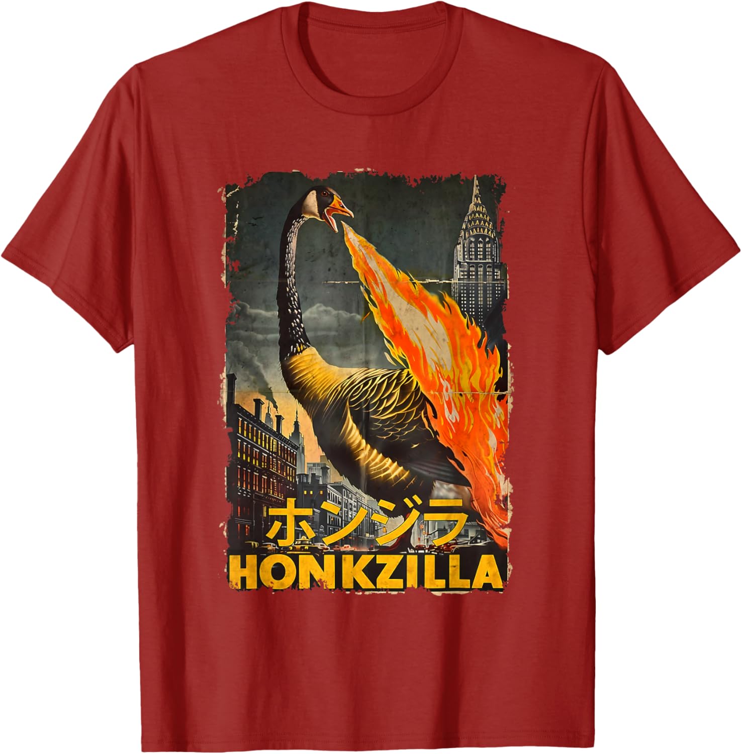 Vintage Honkzilla Silly Goose Catzilla T-Shirt for Fun, Quirky Style - 7