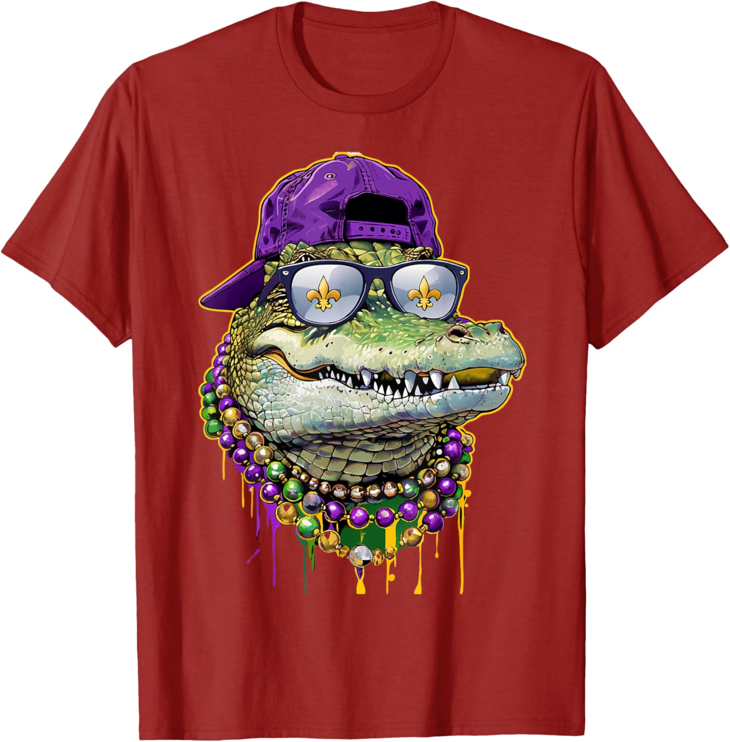 Mardigator Mardi Gras Alligator Costume T-Shirt for Men and Women - 10