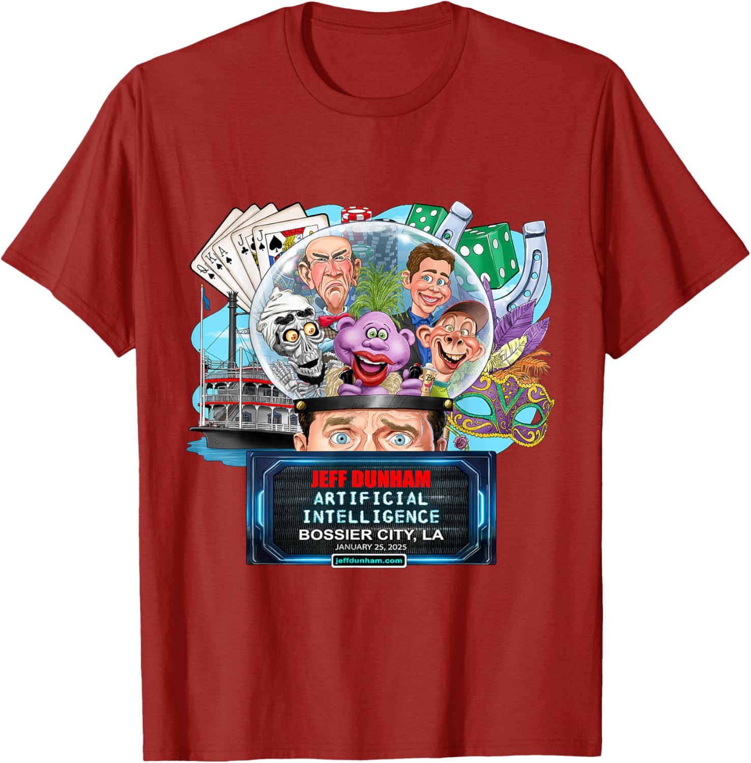 Jeff Dunham Bossier City LA 2025 T-Shirt for Comedy Fans and Collectors - 9