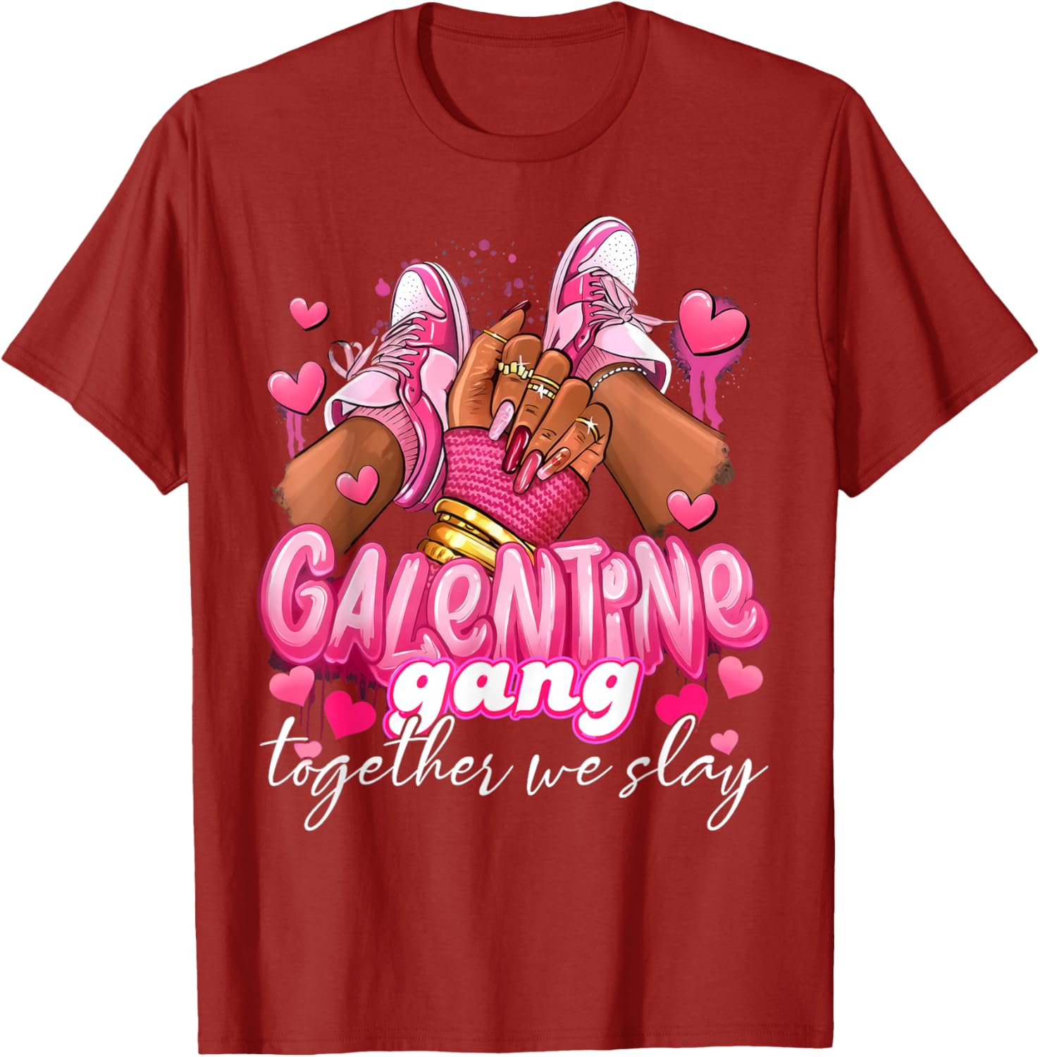 Women Galentine Gang Together We Slay Valentine's Day T-Shirt - 13