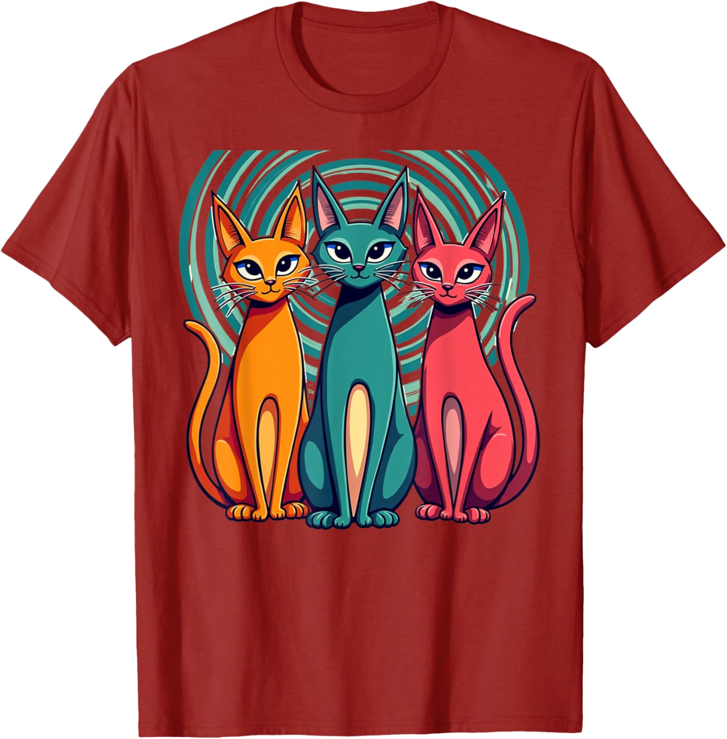 Vintage Retro Mid-Century Modern Cats T-Shirt 50s 60s Style Fashion - 25