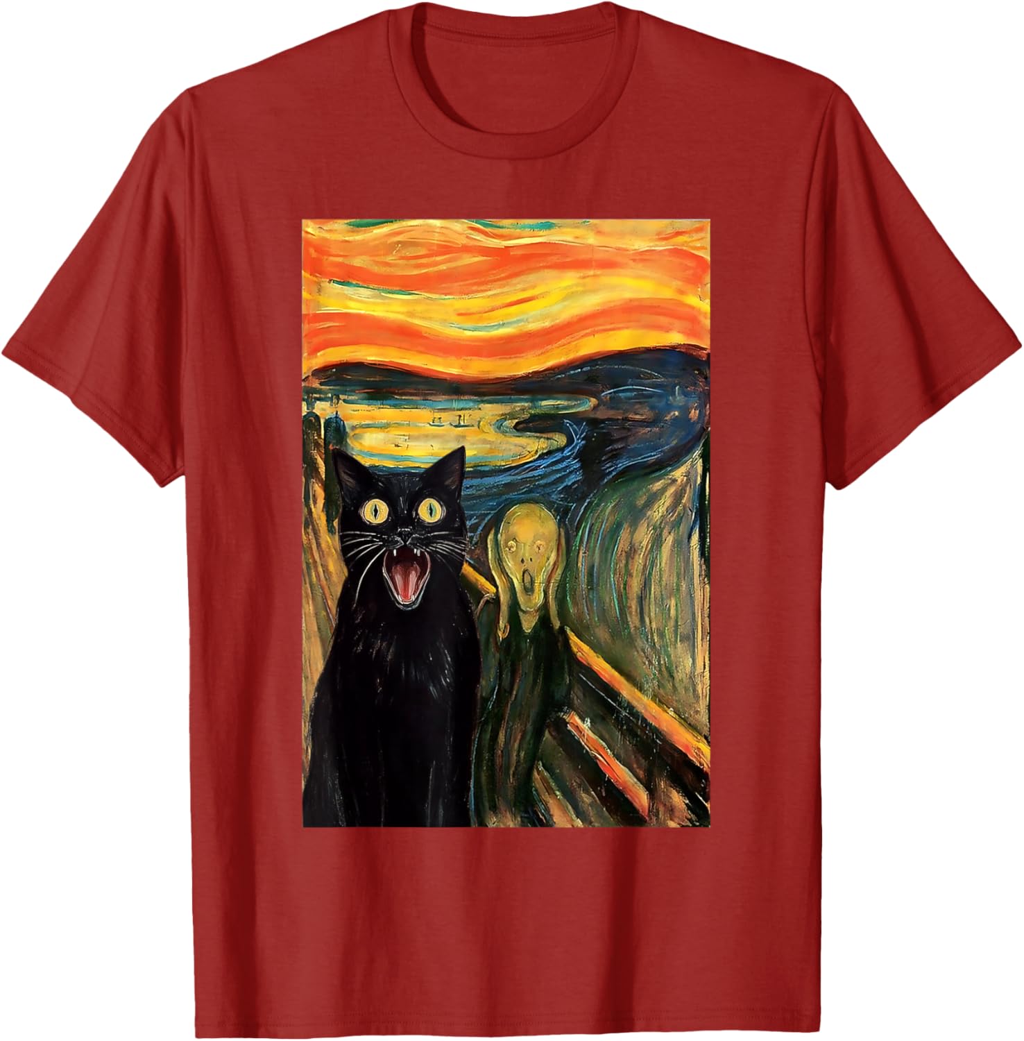 Funny Black Cat Scream Parody T-Shirt for Cat Lovers and Fans - 19