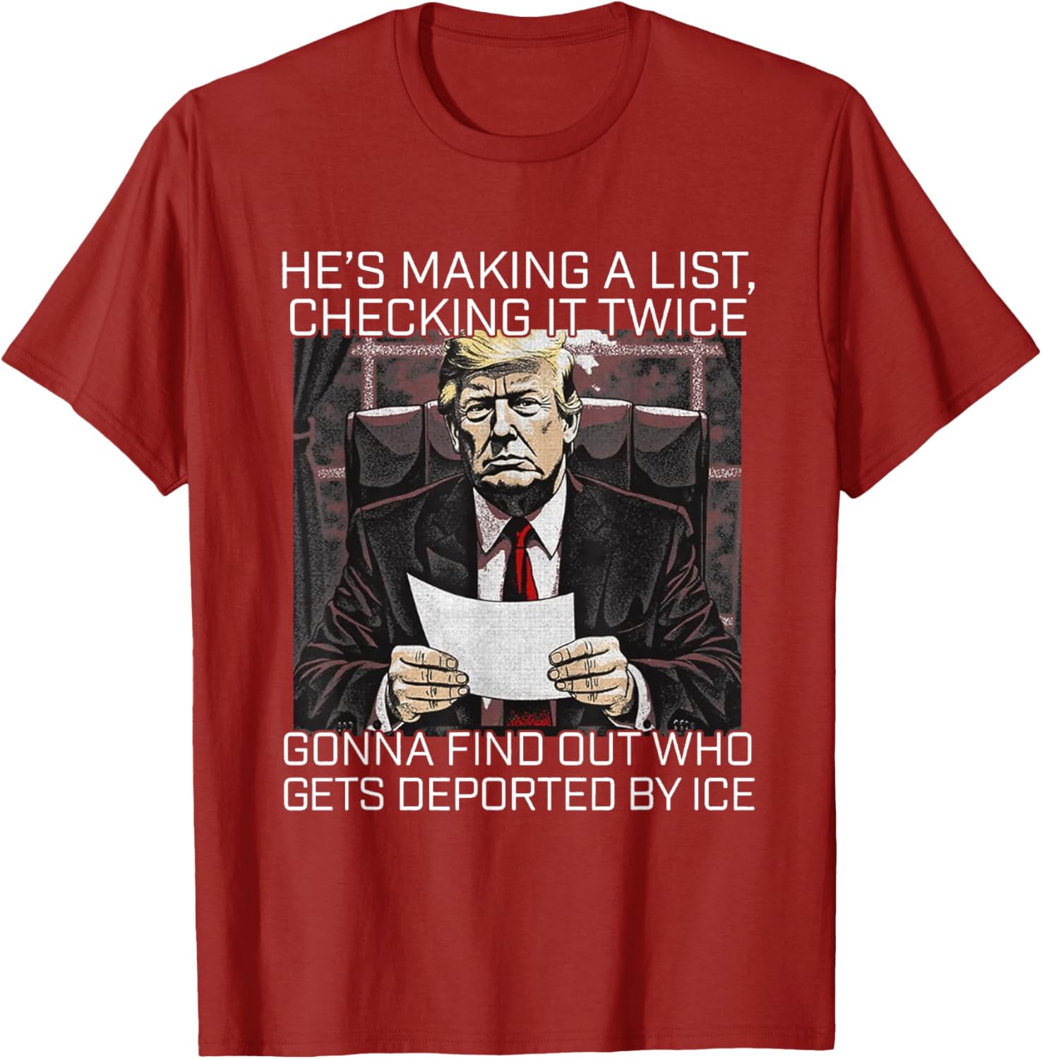 He's Making A List Checking It Twice T-Shirt for Christmas Cheer - 2