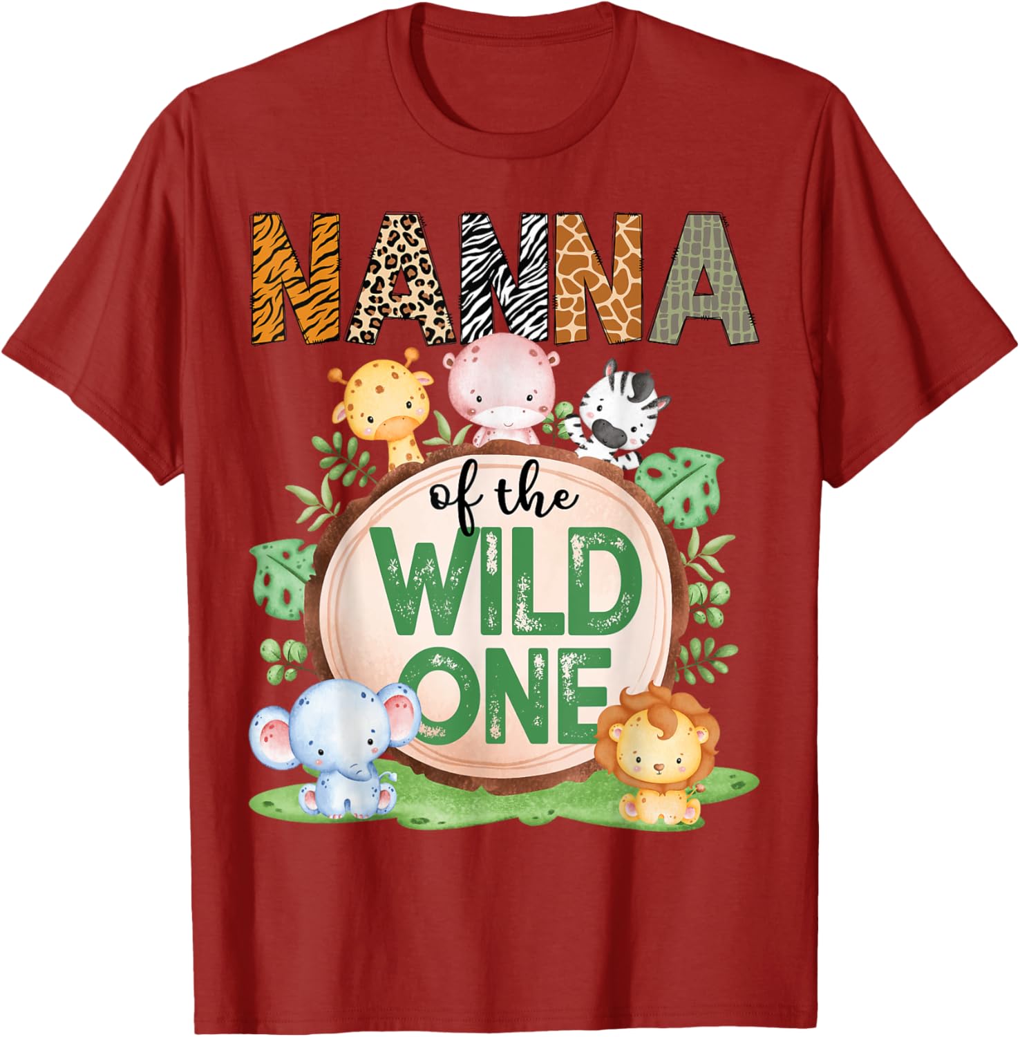 Nanna Of The Wild One 1st Birthday Safari Jungle T-Shirt for Kids - 2