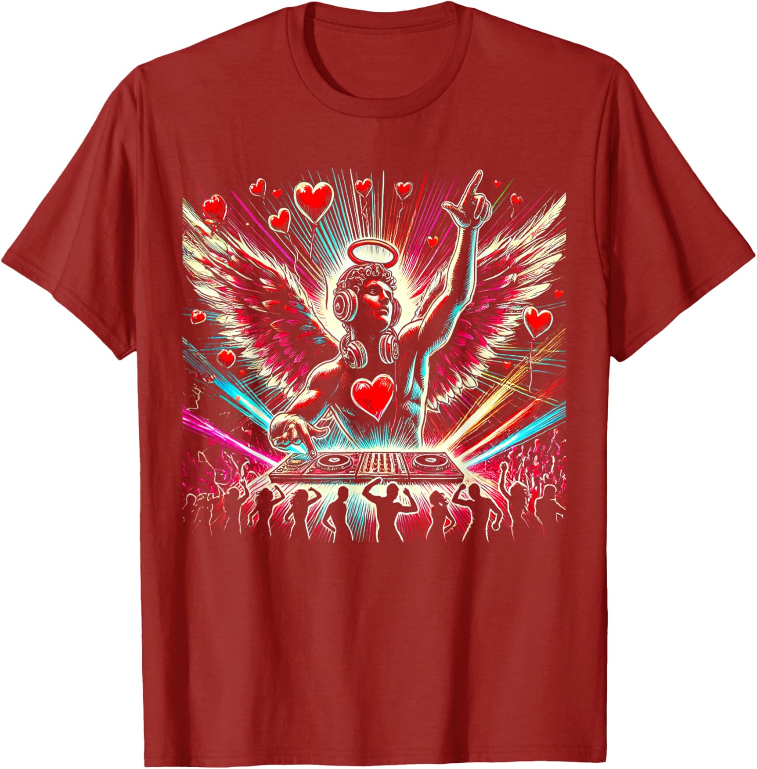 DJ Cupid Angel Valentine's Day Party Shirt Cool DJ Tee for Men and Women - 9