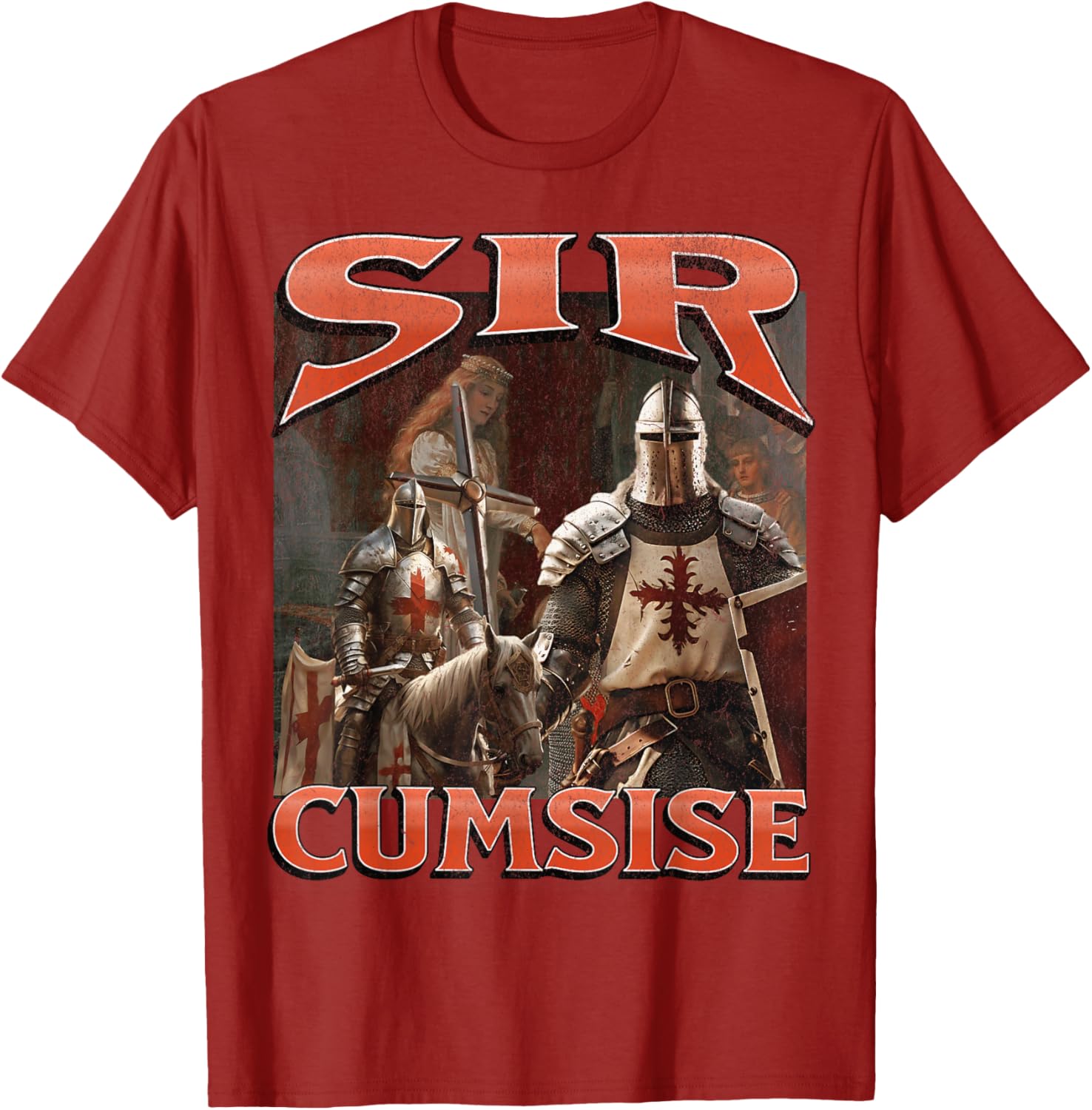 Funny Sir Cumcise Knight Meme Graphic T-Shirt for Unique Style Lovers - 17