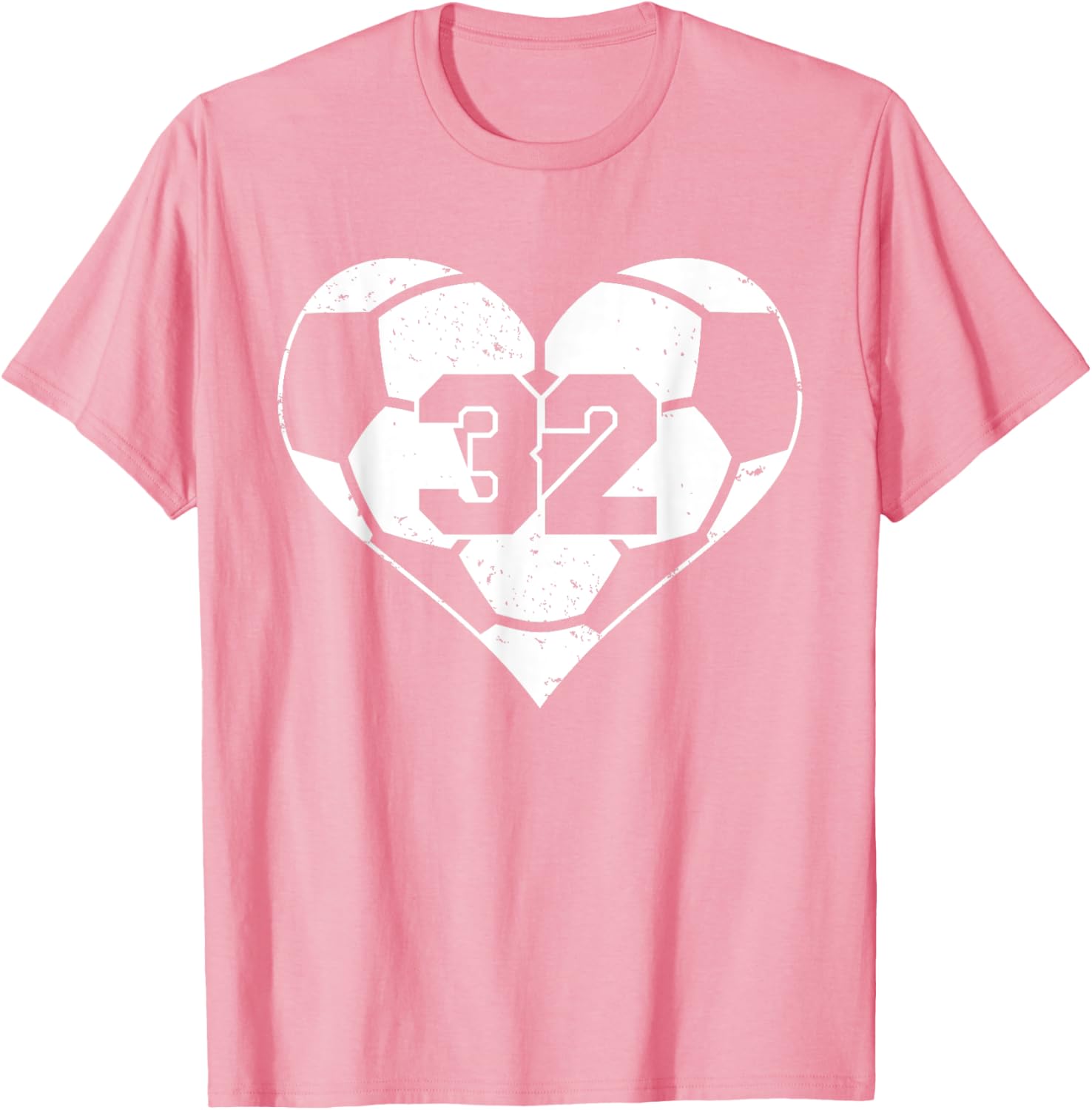 Funny Soccer Heart Game Day T-Shirt with Number 32 Jersey Design - 6