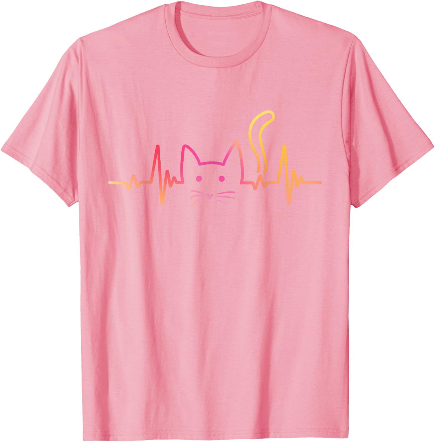Fluffy Paws and Cuddles Heartbeat Cat Lover T-Shirt for Men and Women - 5