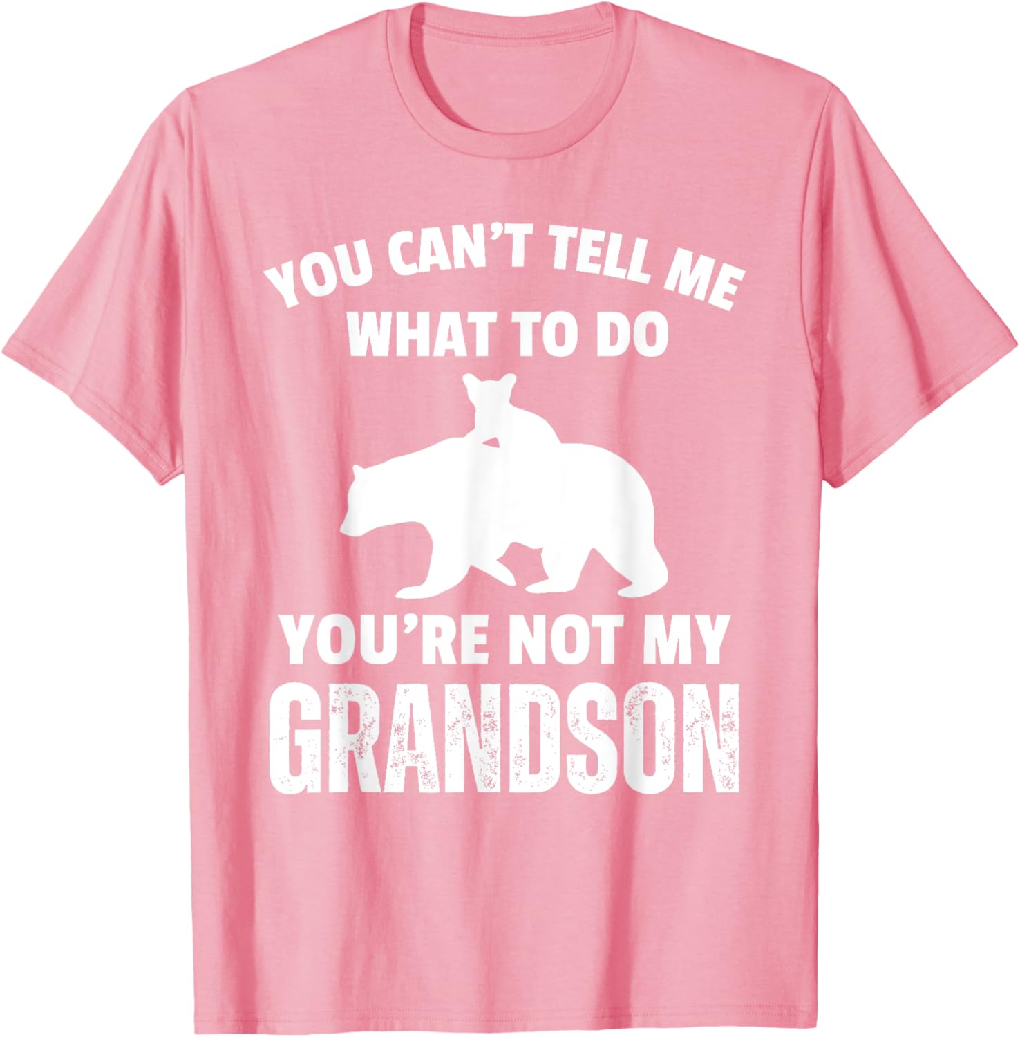 Funny Dad T-Shirt You Can't Tell Me What To Do Bear Grandson Gift - 17