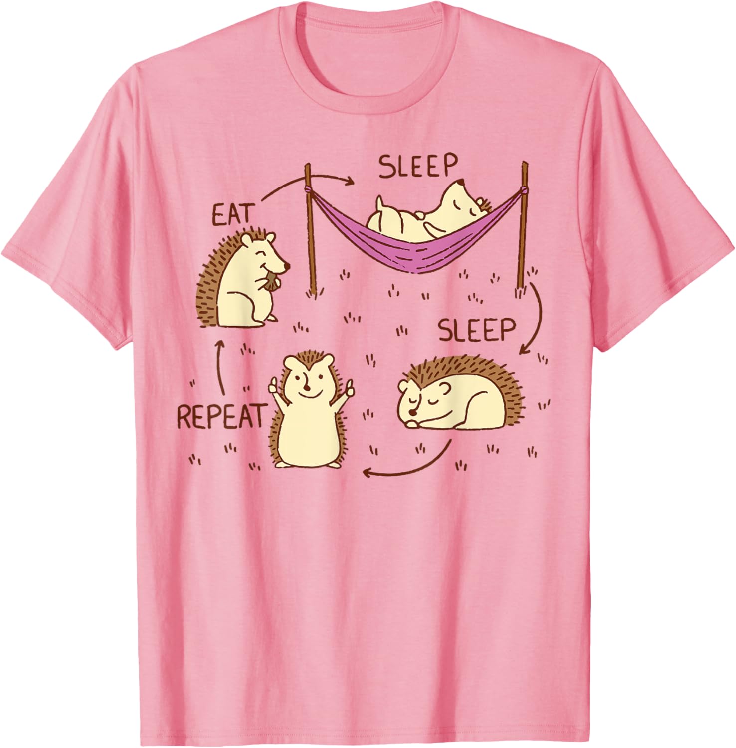 Hedgehog Life Cycle Eat Sleep Repeat T-Shirt for Animal Lovers - 13