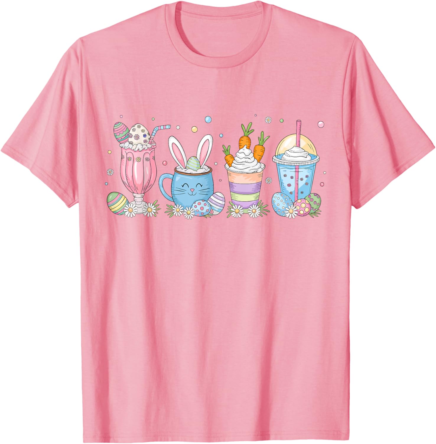 Coffee Lover T-Shirt for Women | Cute Latte Iced Cream Design for Easter - 8