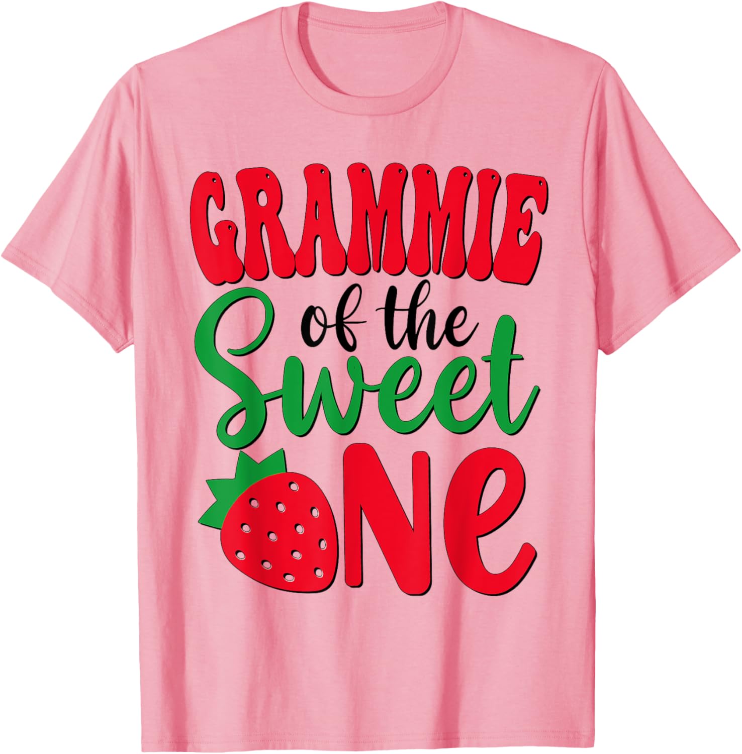 Grammie of The Sweet One Strawberry First Birthday Girl T-Shirt - 1