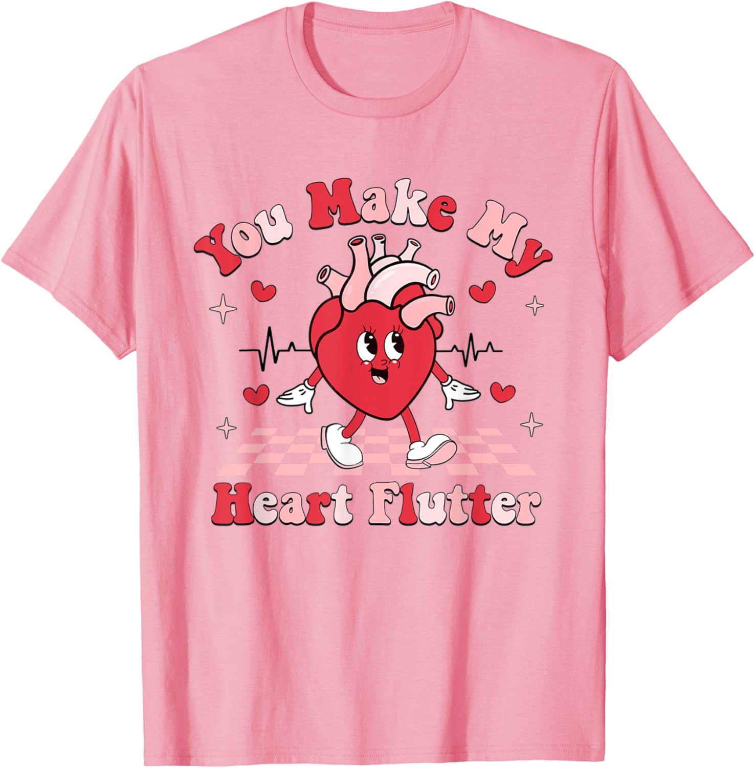 Cardiac Nurse Valentine T-Shirt You Make My Heart Flutter Gift - 9