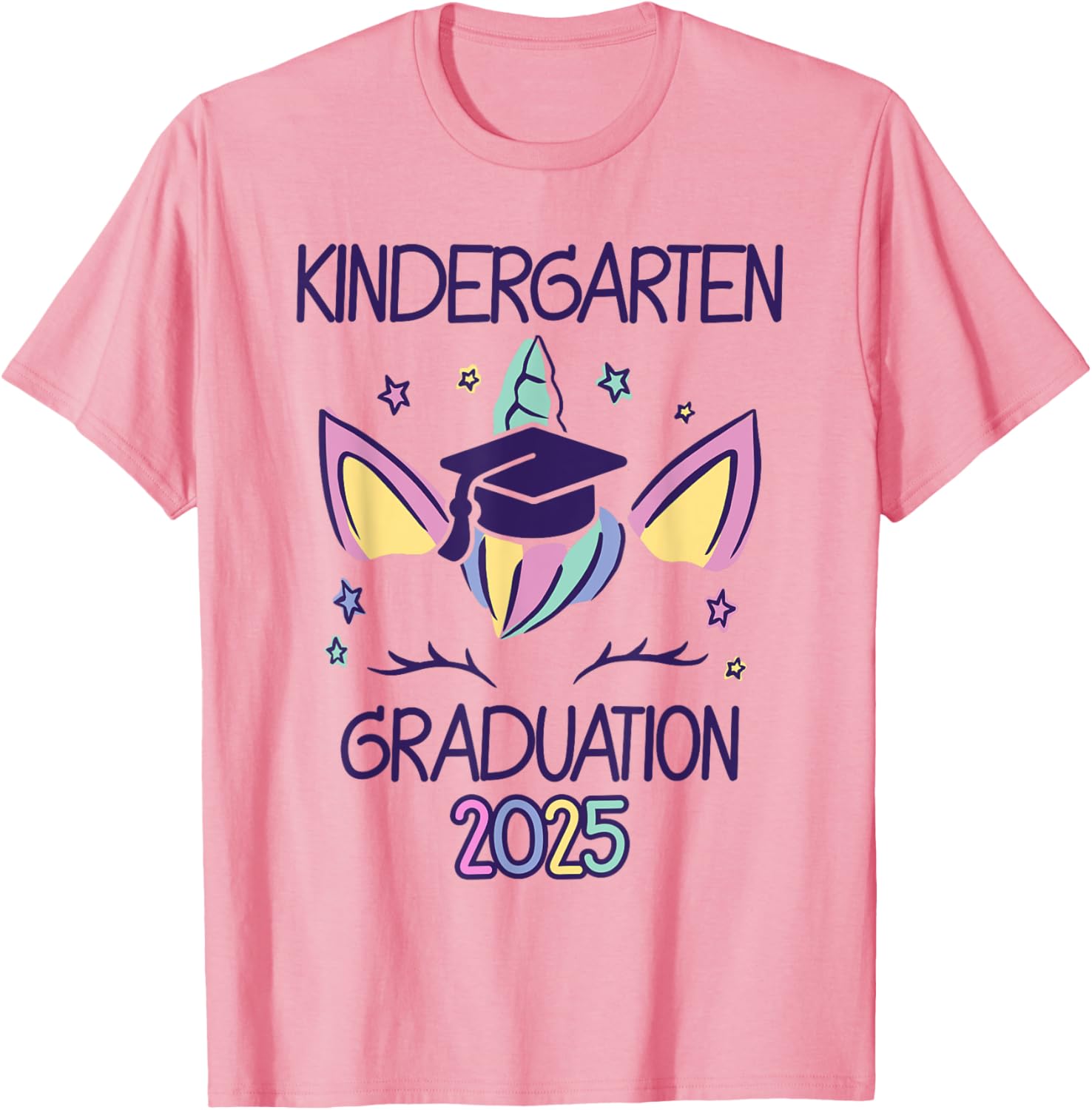 Adorable Unicorn Kindergarten Graduation 2025 T-Shirt for Kids - 9