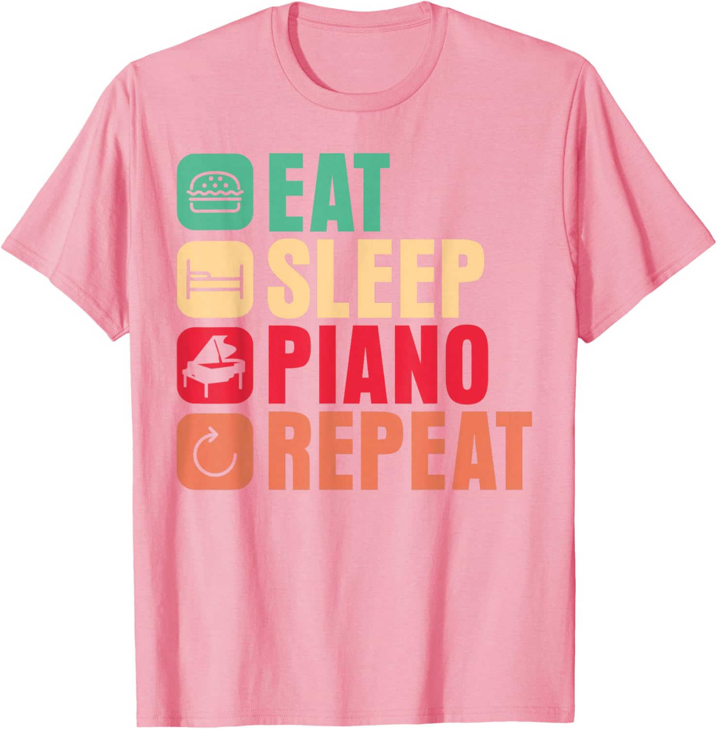 Piano Teacher Eat Sleep Repeat T-Shirt for Music Lovers and Pianists - 1