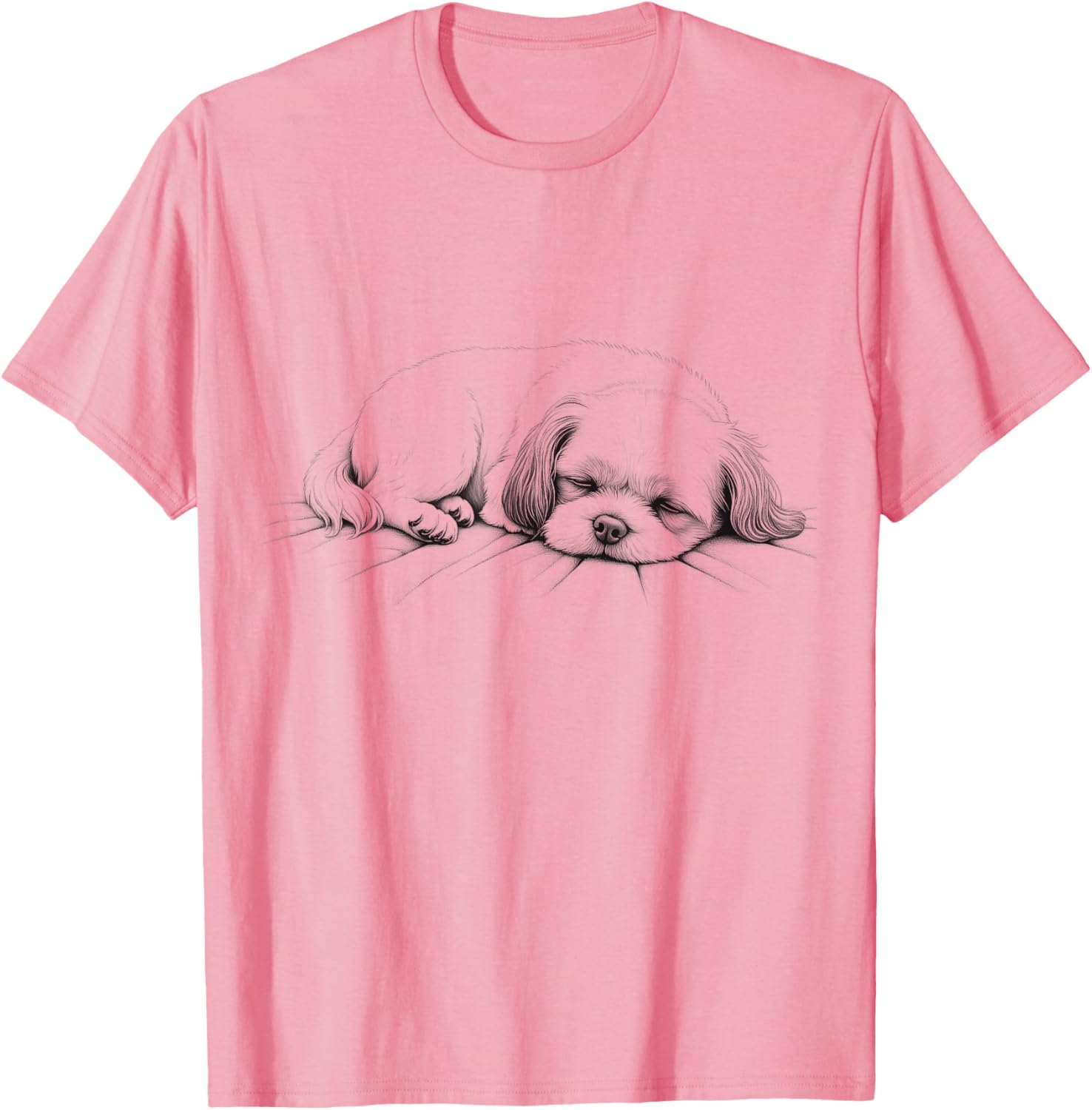 Adorable Shih Tzu Sleeping Design T-Shirt for Dog Lovers Men and Women - 5