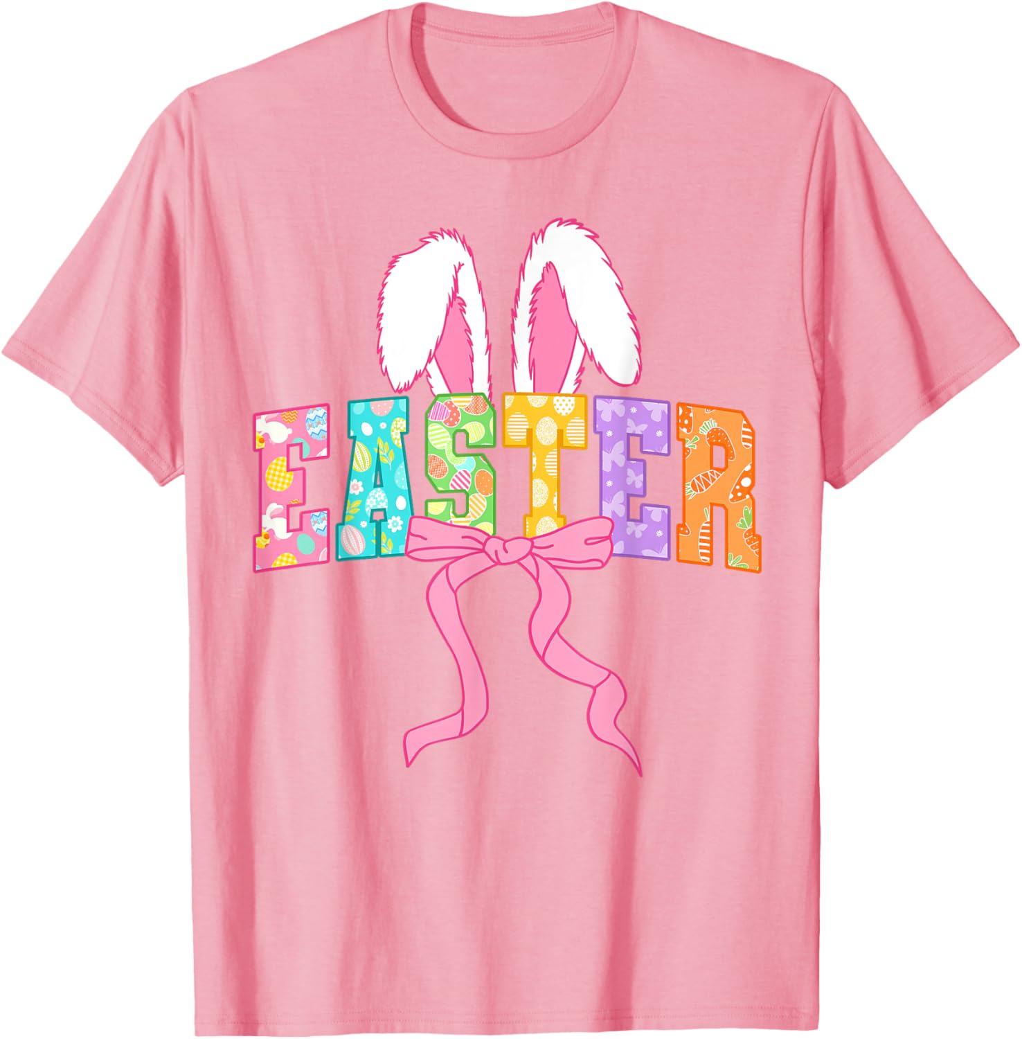 Happy Easter Coquette Bow Bunny Mama T-Shirt for Women and Girls - 15