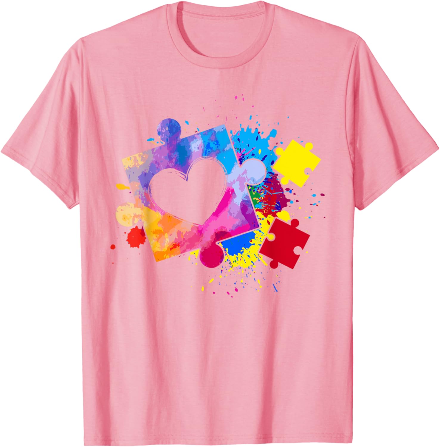 Autism Awareness Tie Dye Puzzle Piece Heart Kids T-Shirt for Boys and Girls - 9
