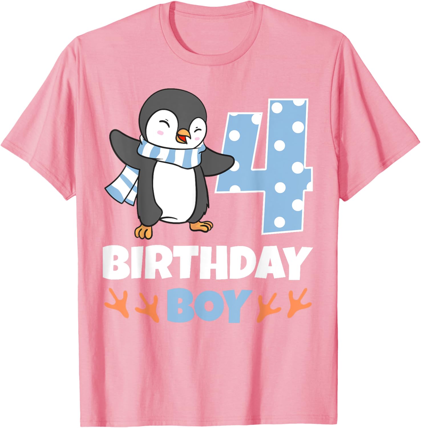Adorable Penguin 4th Birthday Boy Winter Theme Party T-Shirt - 16