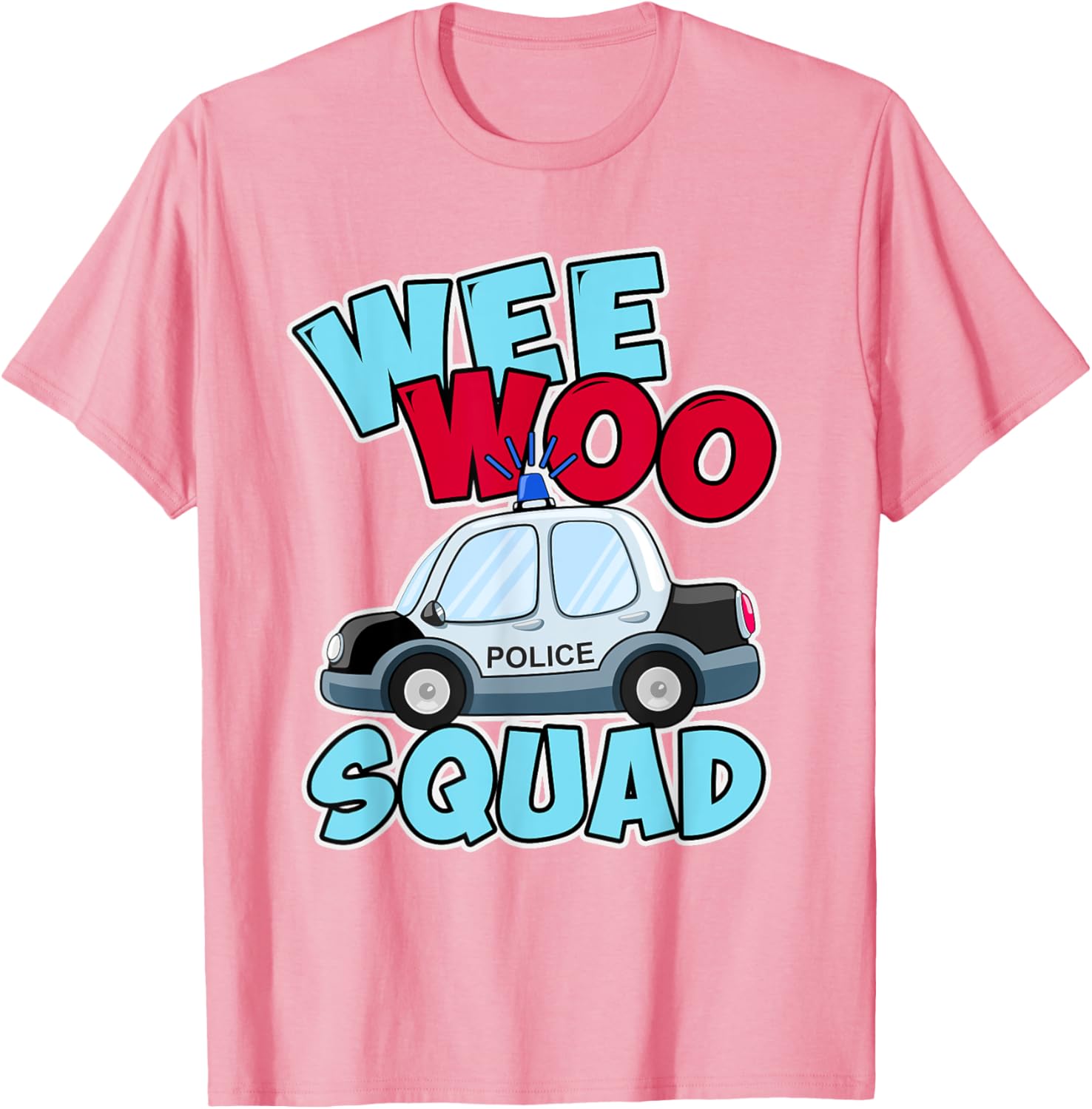 Wee Woo Squad Police Car T-Shirt for Kids - Fun Policeman Design - 23