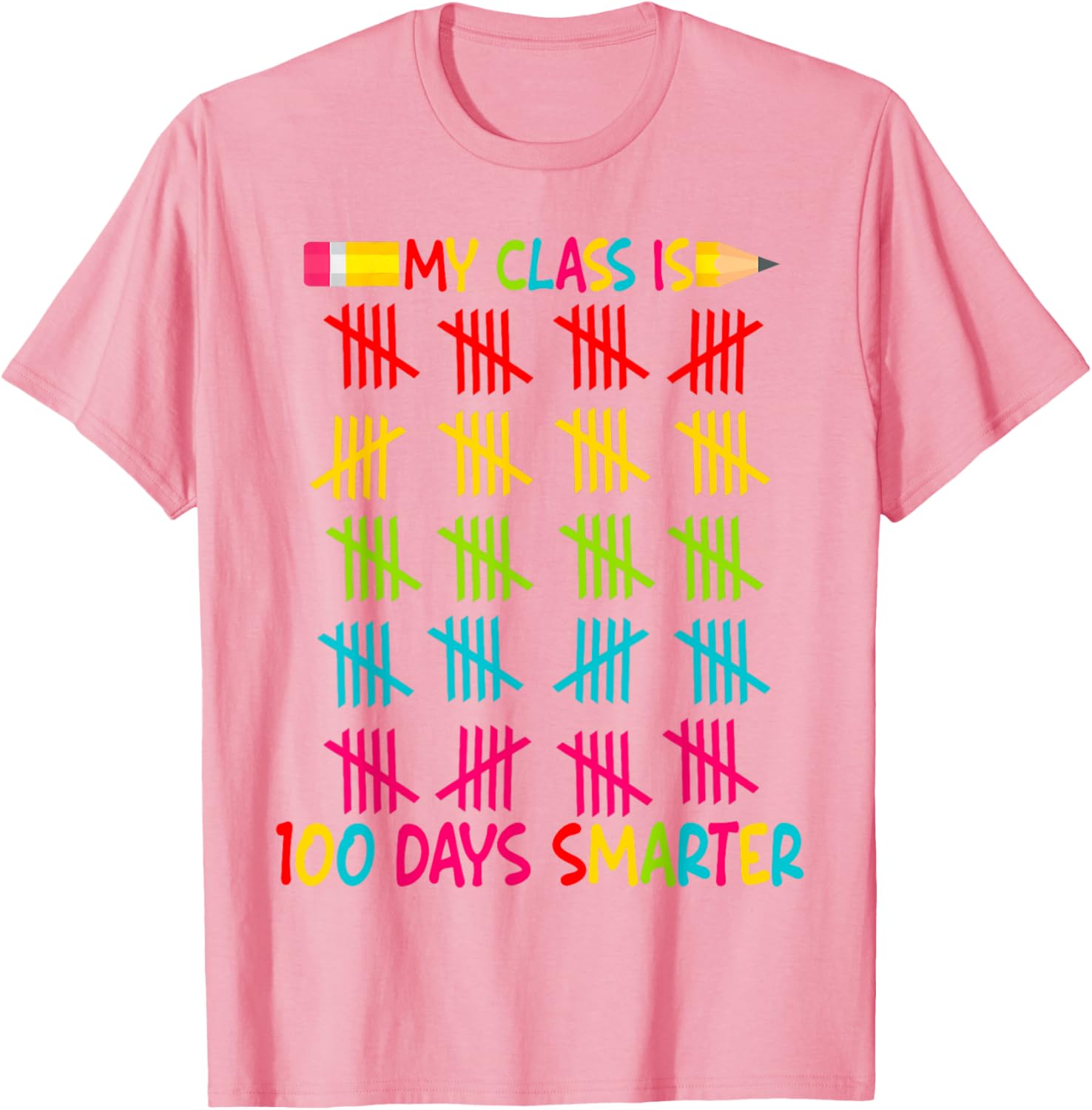 100 Days Smarter Teacher T-Shirt for 100th Day of School Celebrations - 24