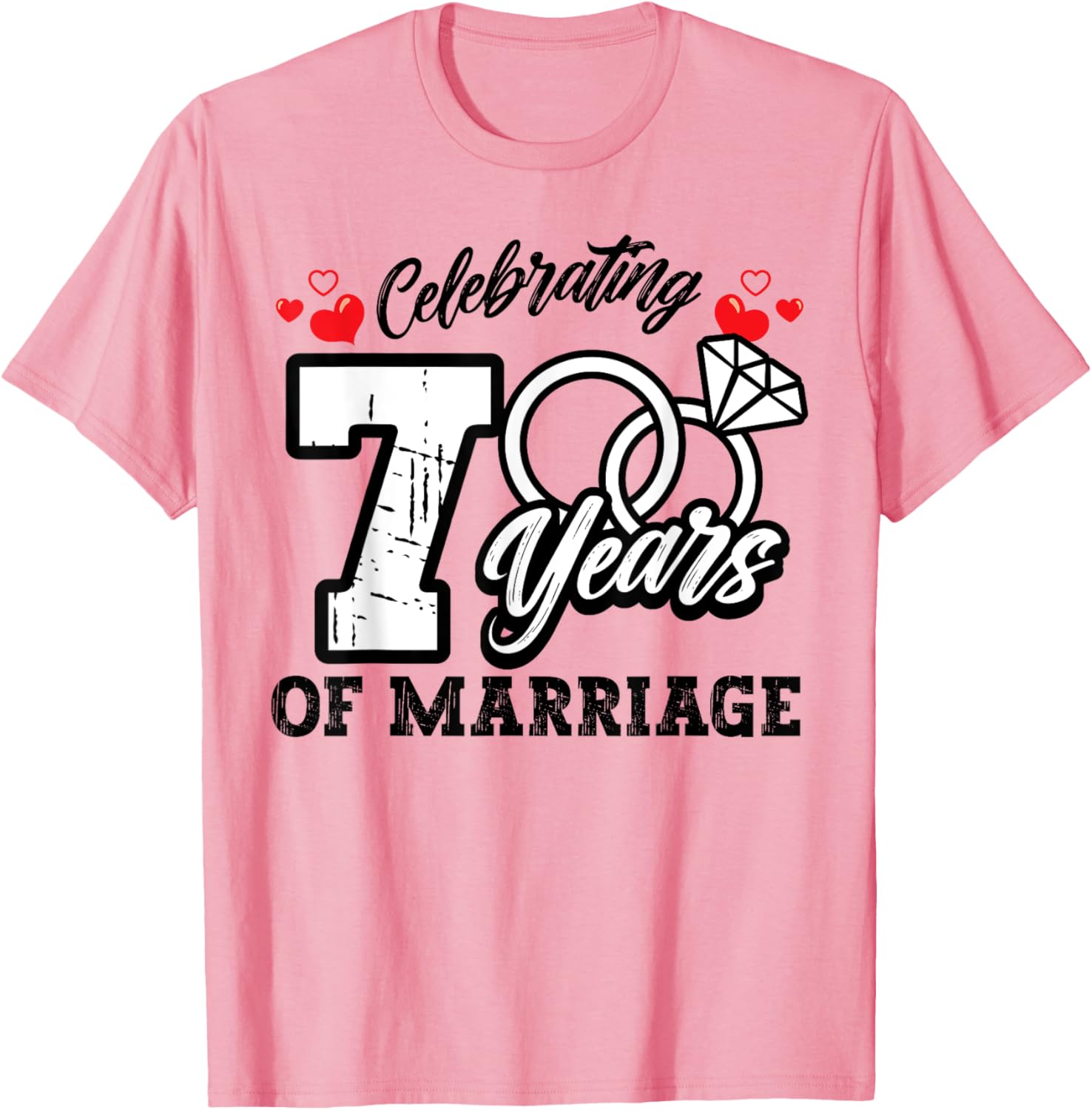 7th Wedding Anniversary Matching T-Shirt for Couples Celebrating Love - 11