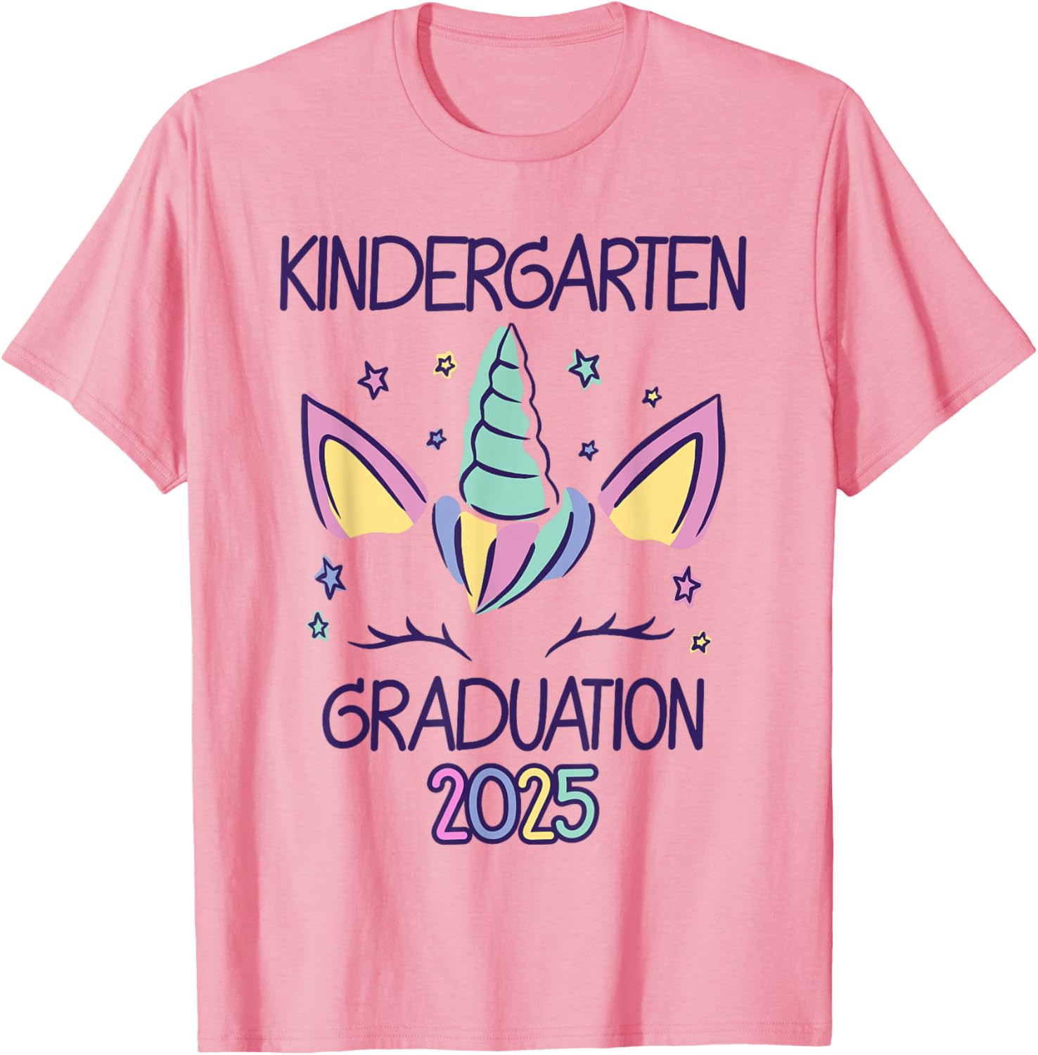 Cute Unicorn Kindergarten Graduation 2025 T-Shirt for Kids - 4