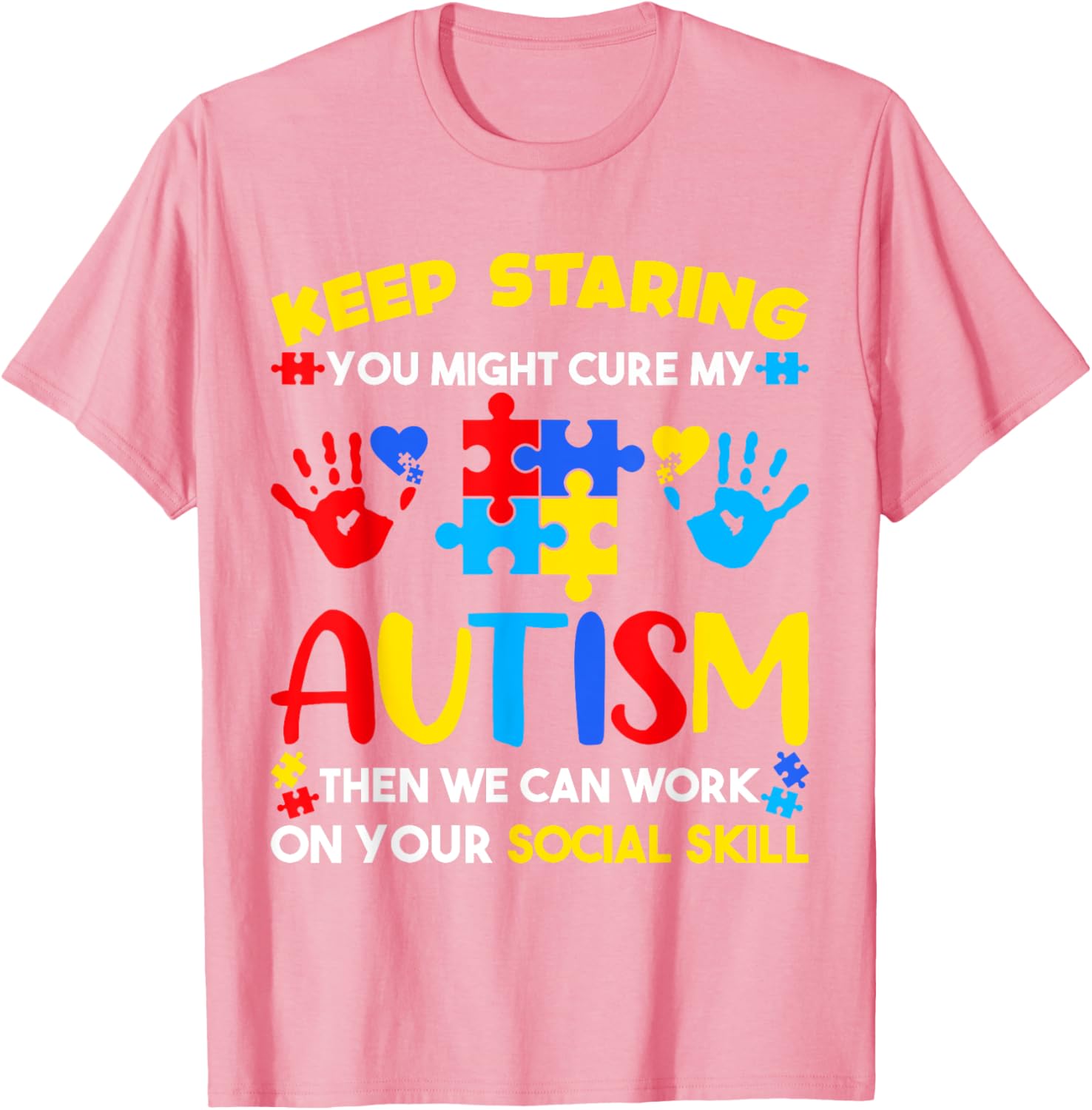 Keep Staring You Might Cure My Autism Awareness Kids T-Shirt for Positive Vibes - 3